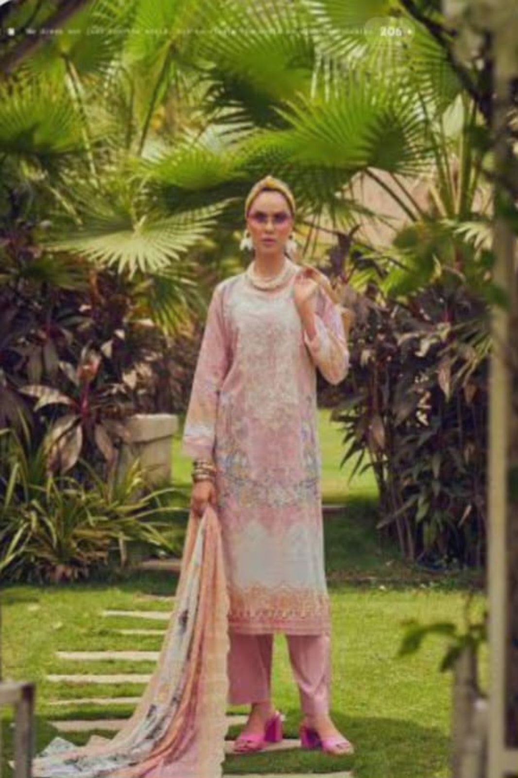 Cosmos Needle Wonder Pink White Suit-Unstitched