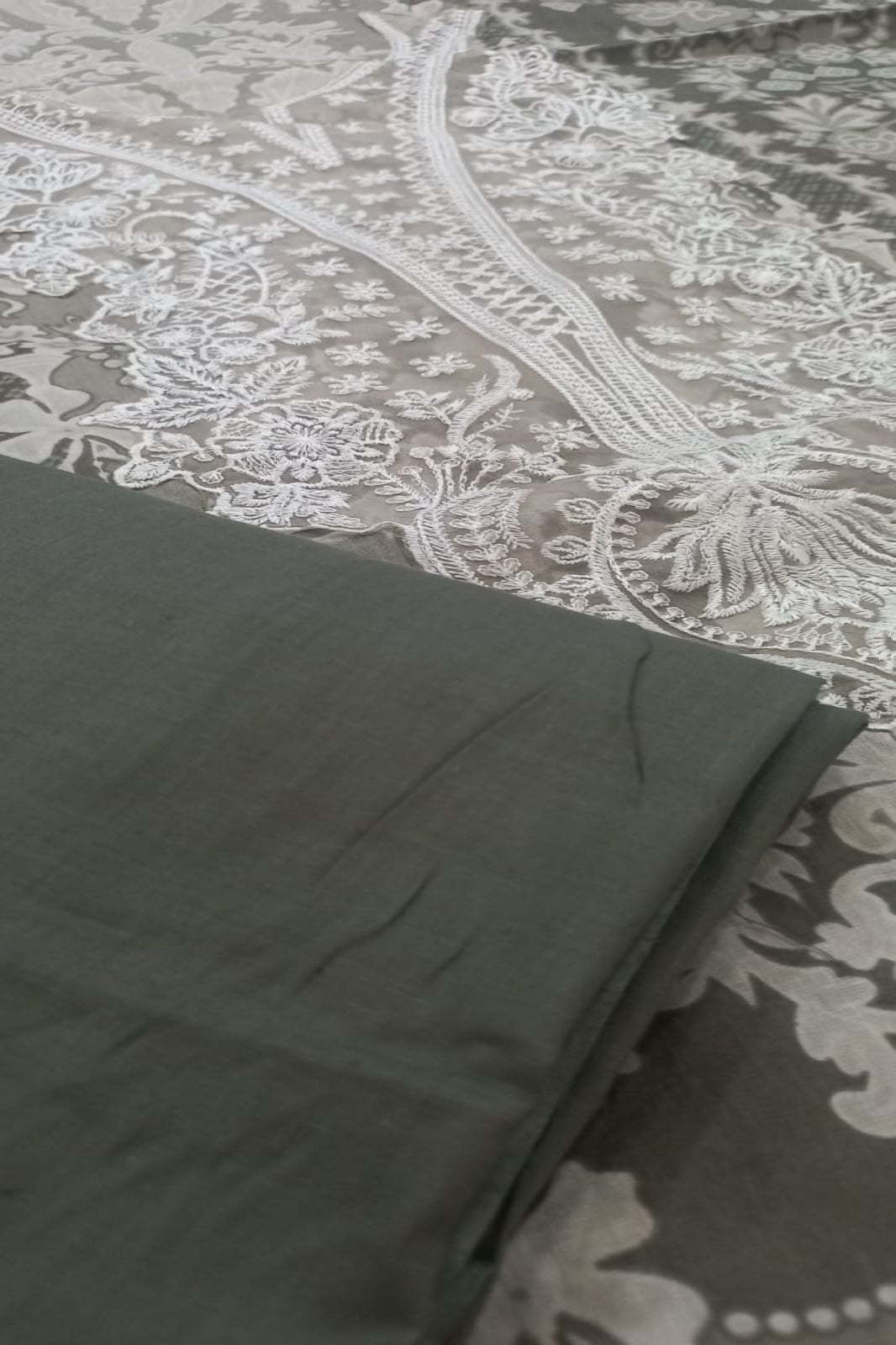 Cosmos Wonder Light Green Unstitched Suit - Sabina's Designer Hub"

