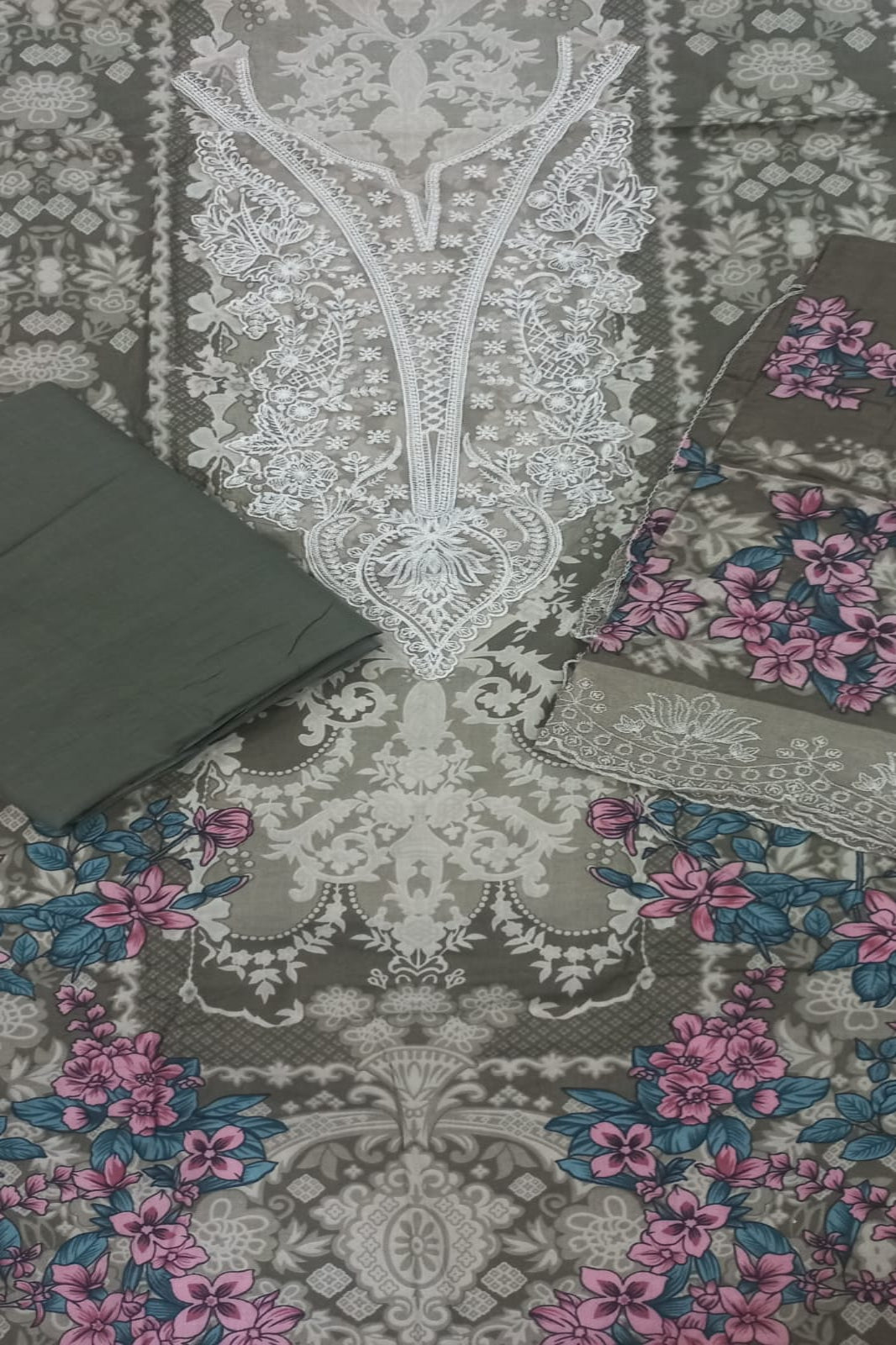 Cosmos Wonder Light Green Unstitched Suit - Sabina's Designer Hub"

