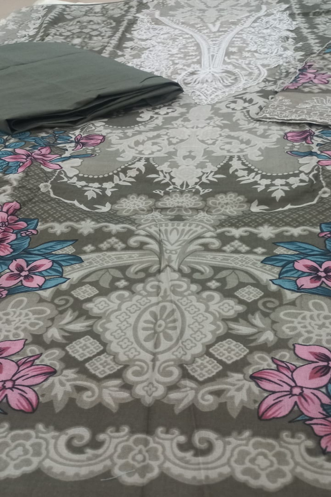 Cosmos Wonder Light Green Unstitched Suit - Sabina's Designer Hub"

