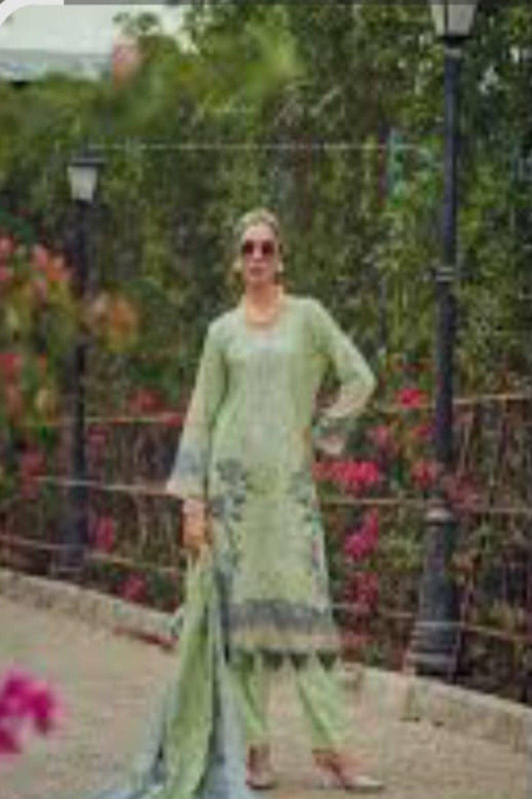 Cosmos Wonder Light Green Unstitched Suit - Sabina's Designer Hub"

