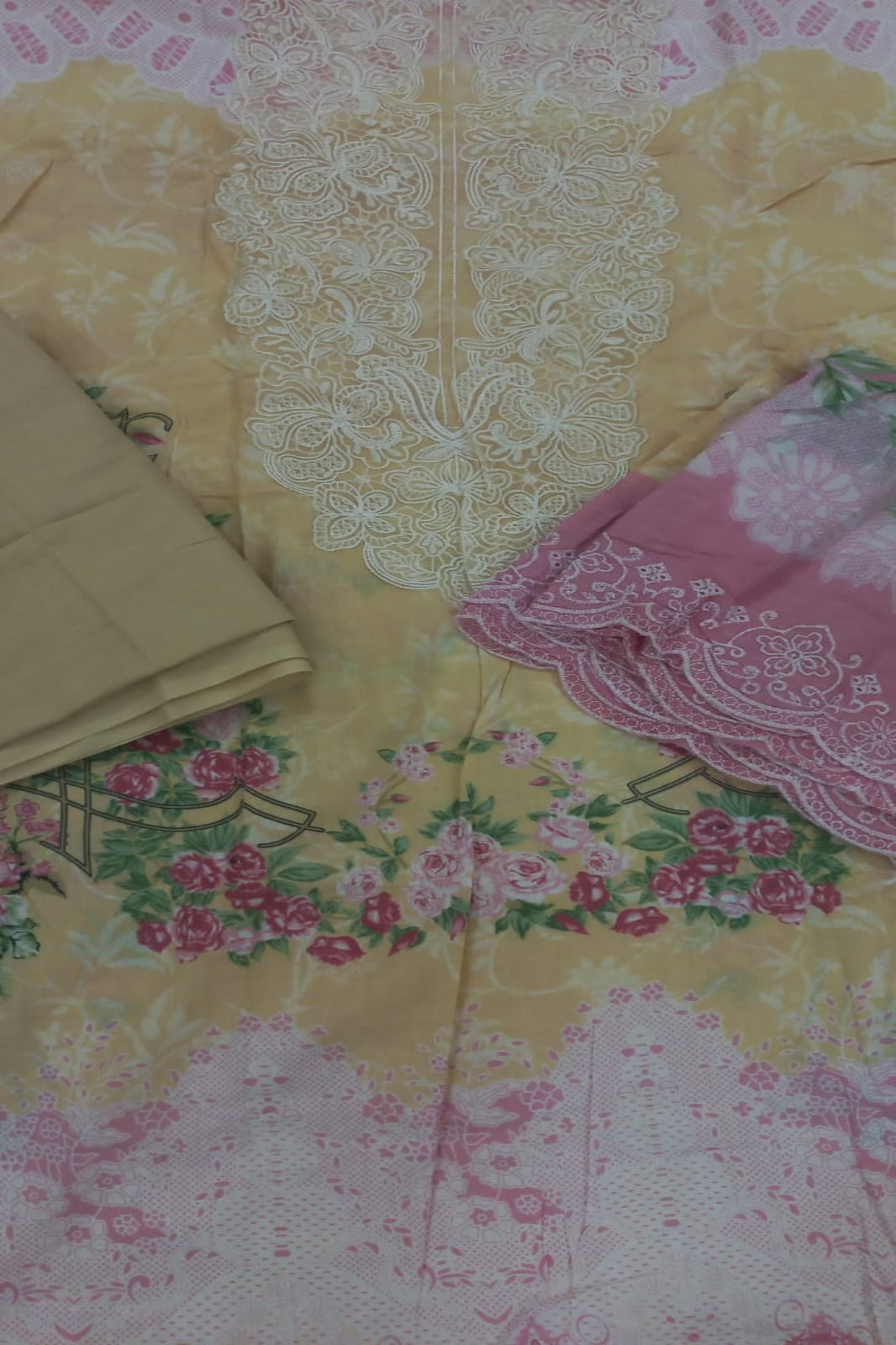 Cosmos Wonder Yellow Unstitched Suit - Sabina's Designer Hub