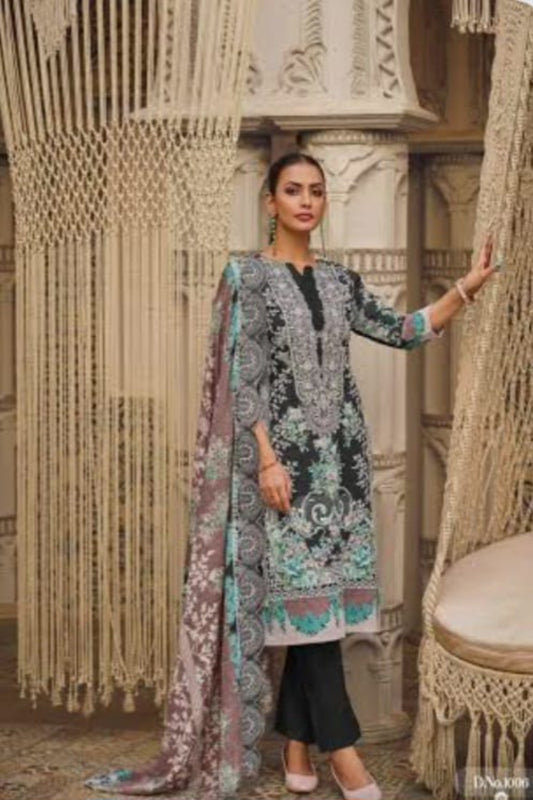 Cosmos Wonder Cream Unstitched Suit - Sabina's Designer Hub