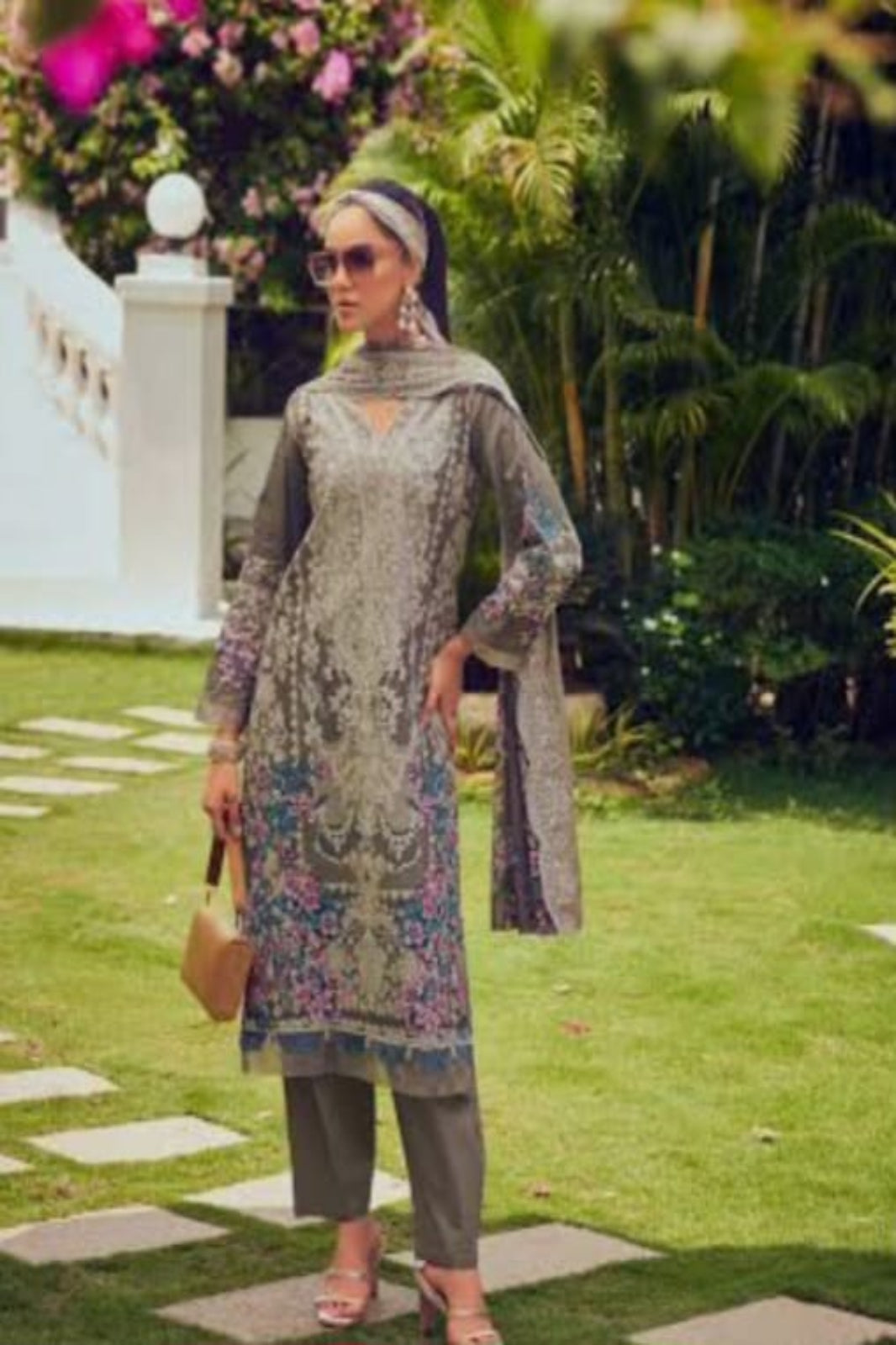 Cosmos Wonder Light Green Unstitched Suit - Sabina's Designer Hub"

