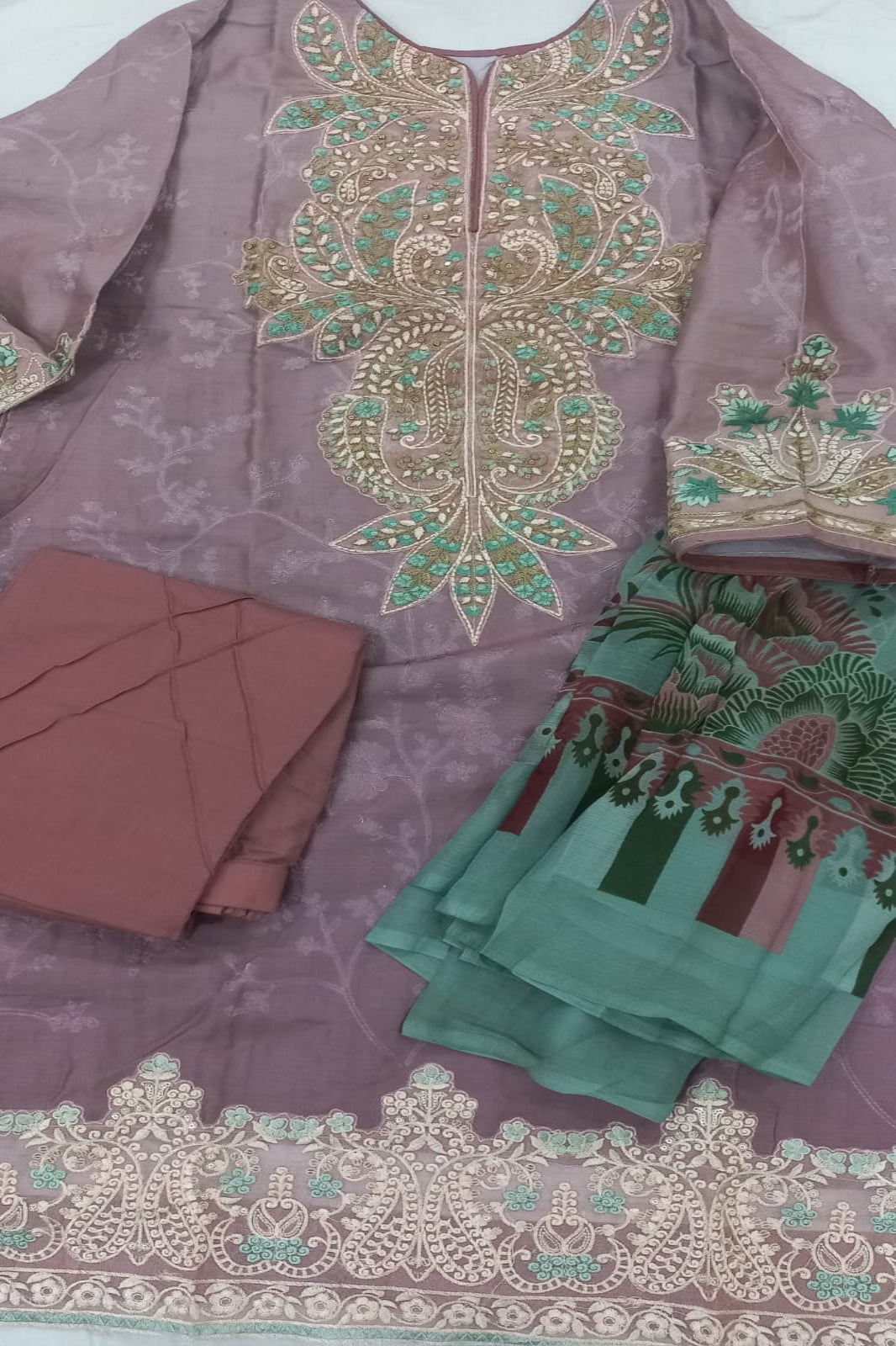 Deepsy Ash Pink Stitched Suit - Sabina's Designer Hub"