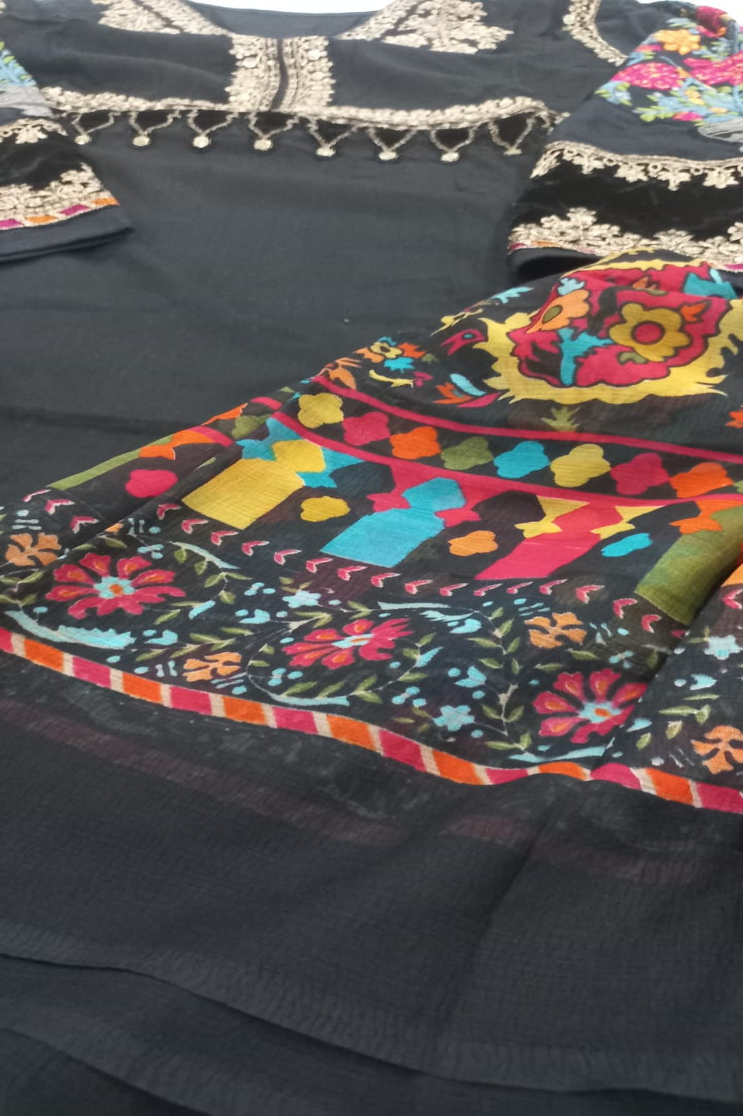 Deepsy Dark Black Stitched Suit - Sabina's Designer Hub"