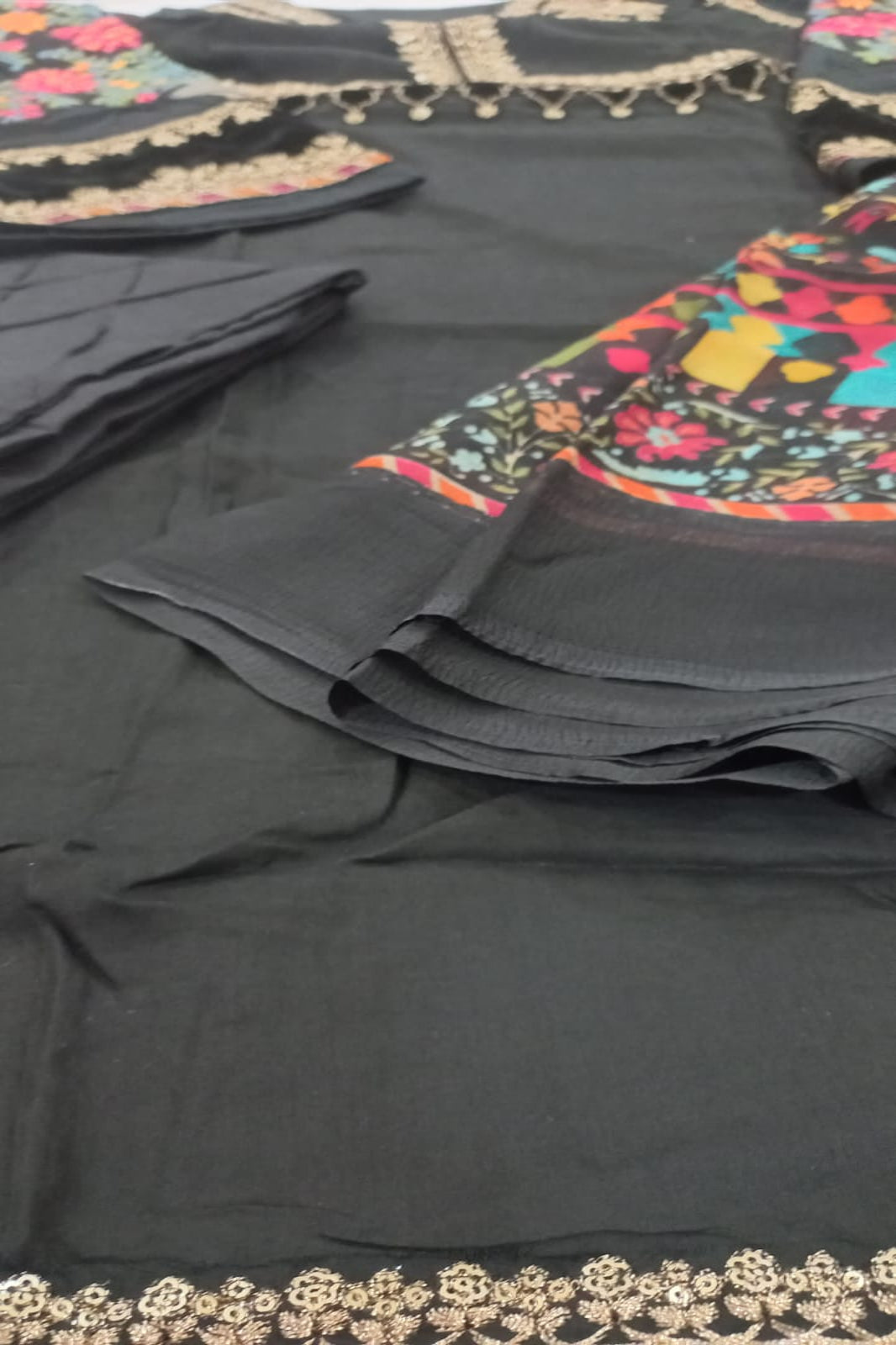 Deepsy Dark Black Stitched Suit - Sabina's Designer Hub"