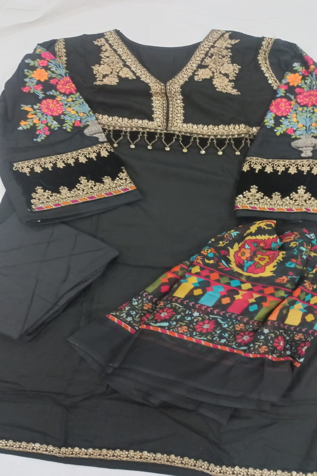 Deepsy Dark Black Stitched Suit - Sabina's Designer Hub"