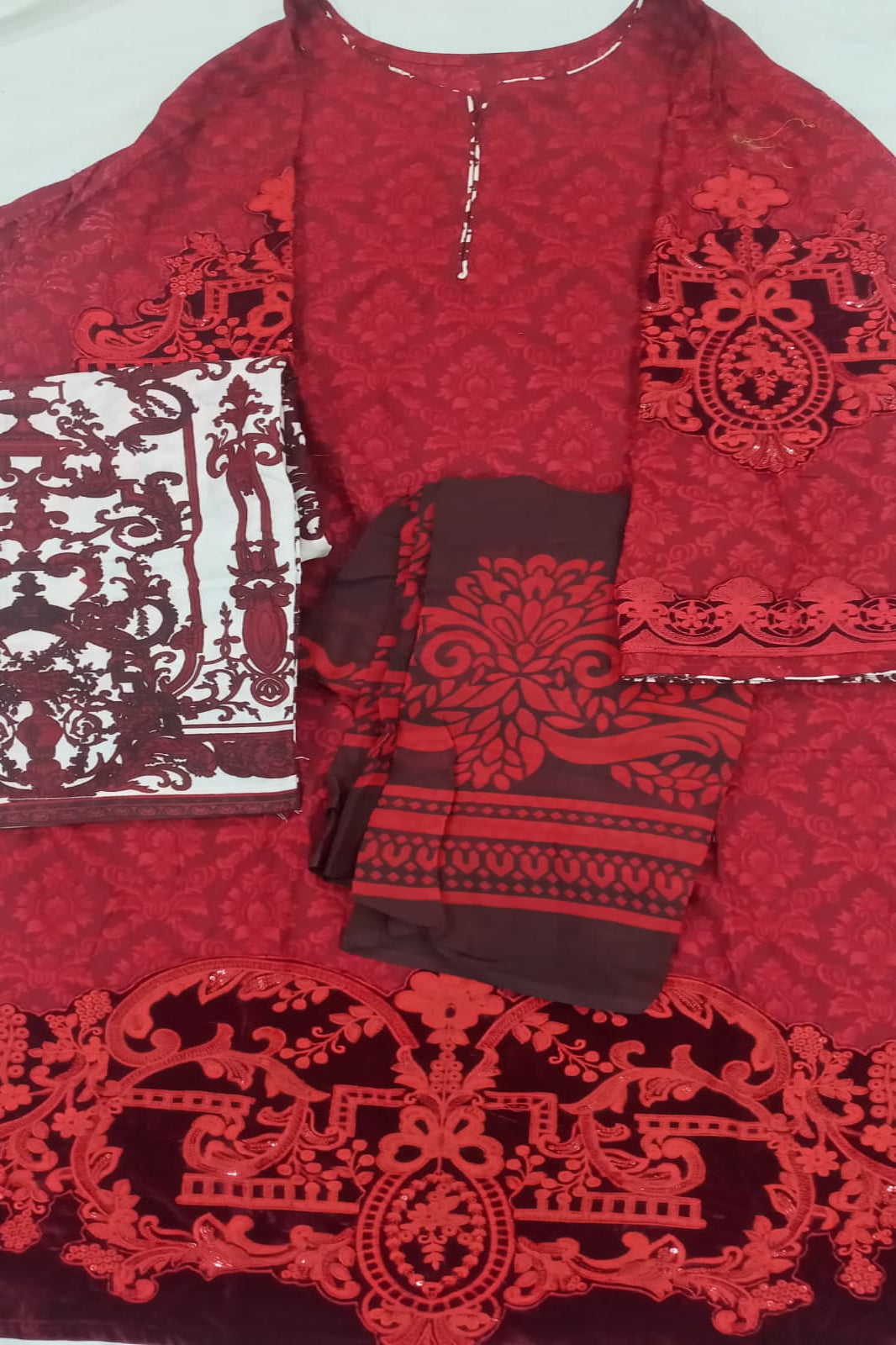 Deepsy Marron Stitched Suit - Sabina's Designer Hub"