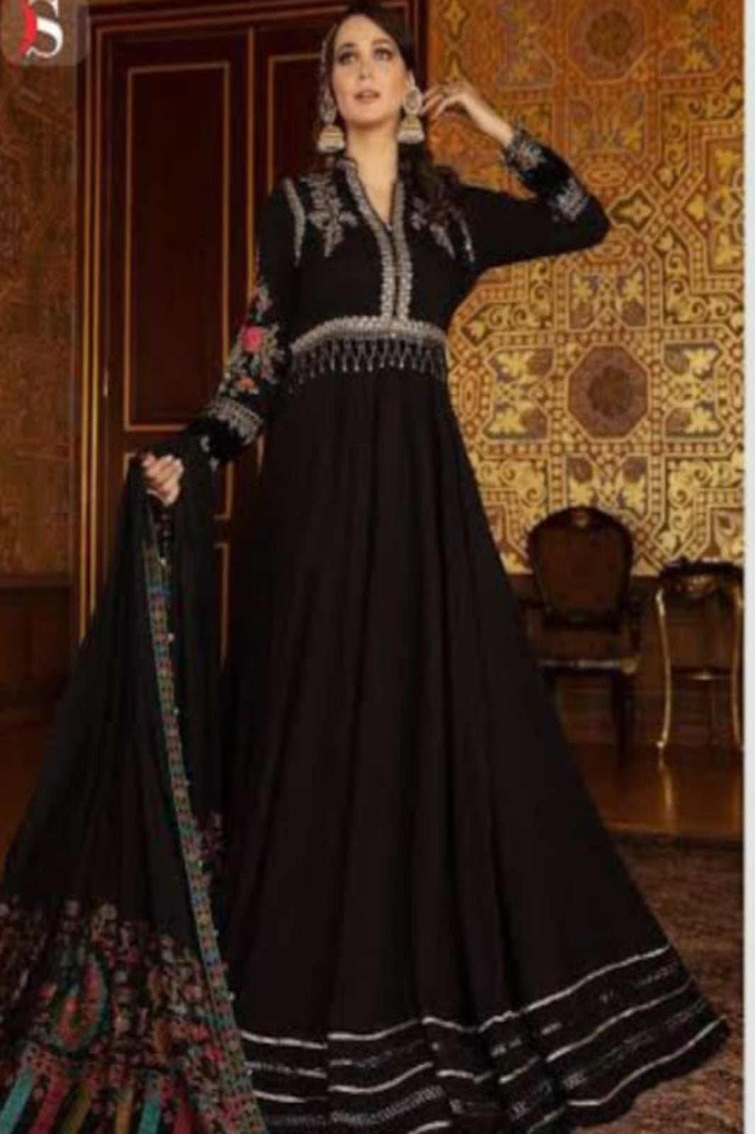 Deepsy Dark Black Stitched Suit - Sabina's Designer Hub"