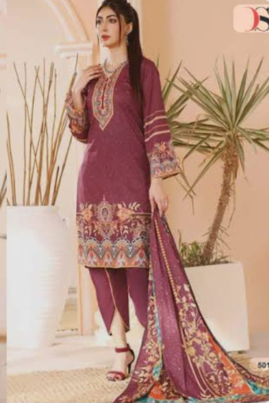 Deepsy Deep Magneta Suit- Unstitched