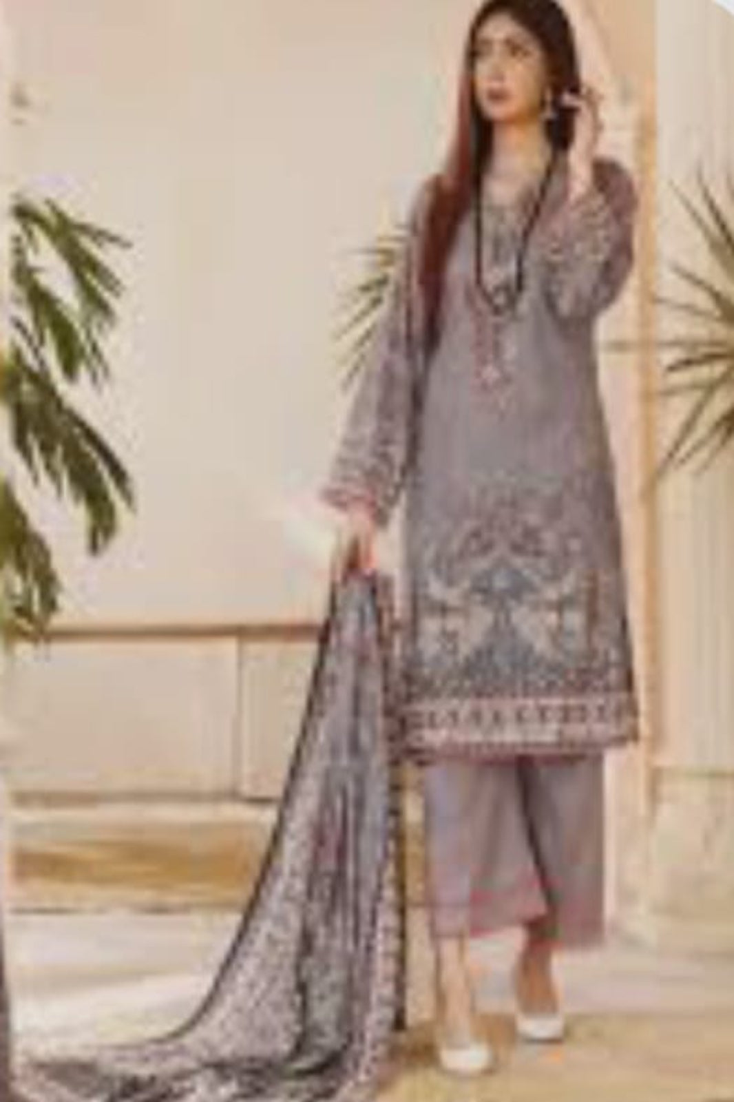 Deepsy  Lavender Grey Suit-Unstitched