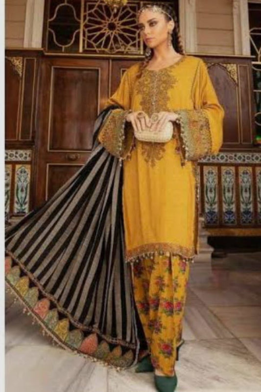 Deepsy Mustard Yellow Stitched Suit - Sabina's Designer Hub"