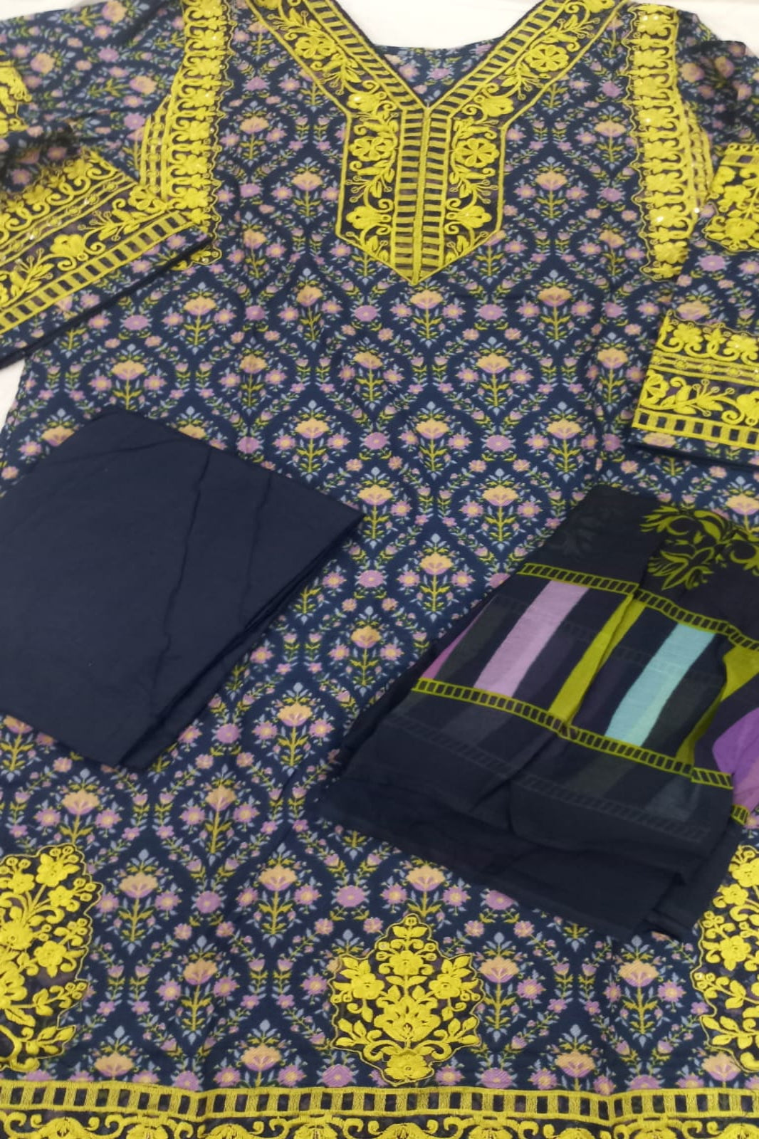 Deepsy Dull Blue Stitched Suit - Sabina's Designer Hub"