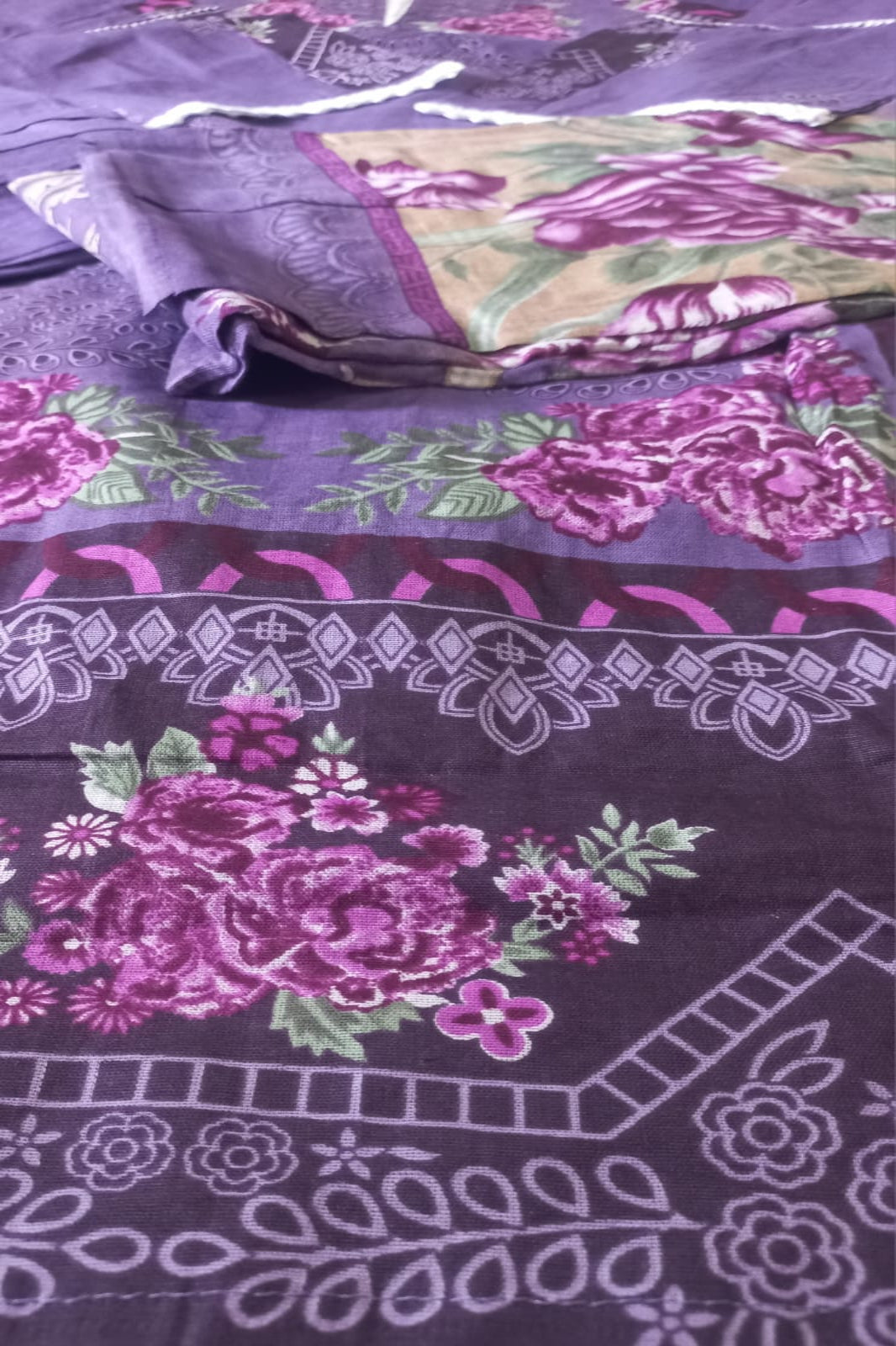 Ghazal Purple Suit-Stitched