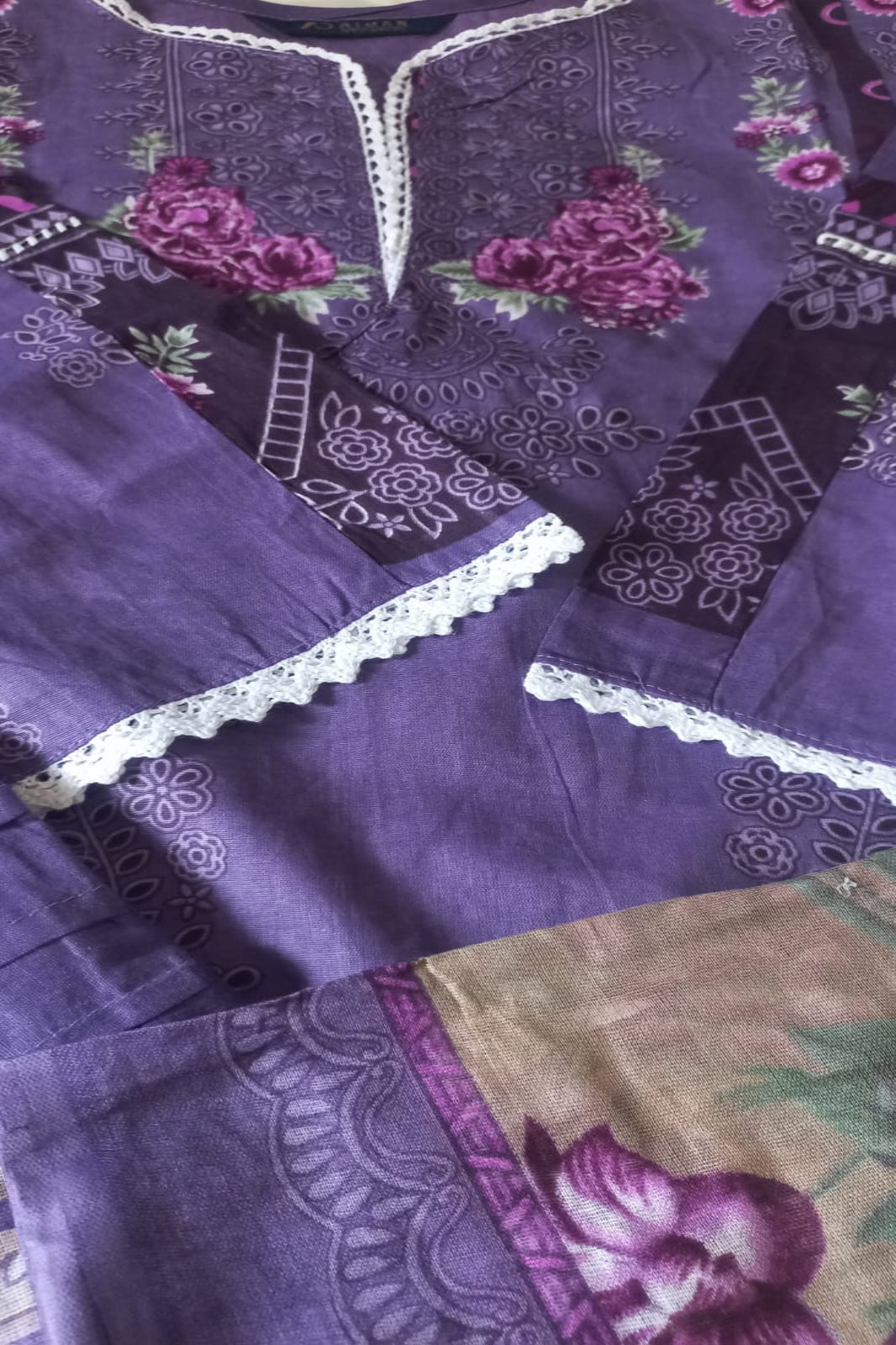 Ghazal Purple Suit-Stitched