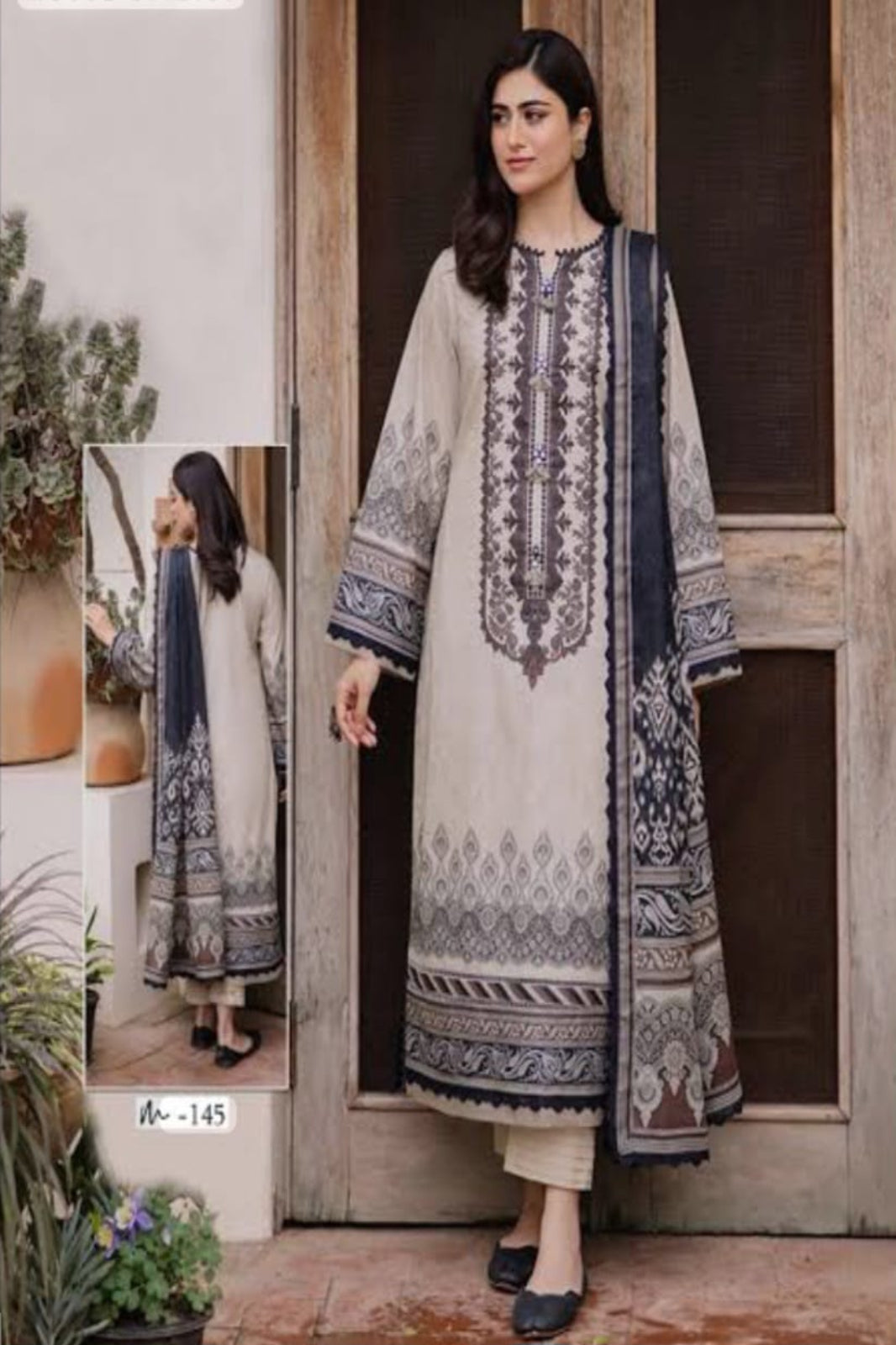 Ghazal Beige Suit- Stitched