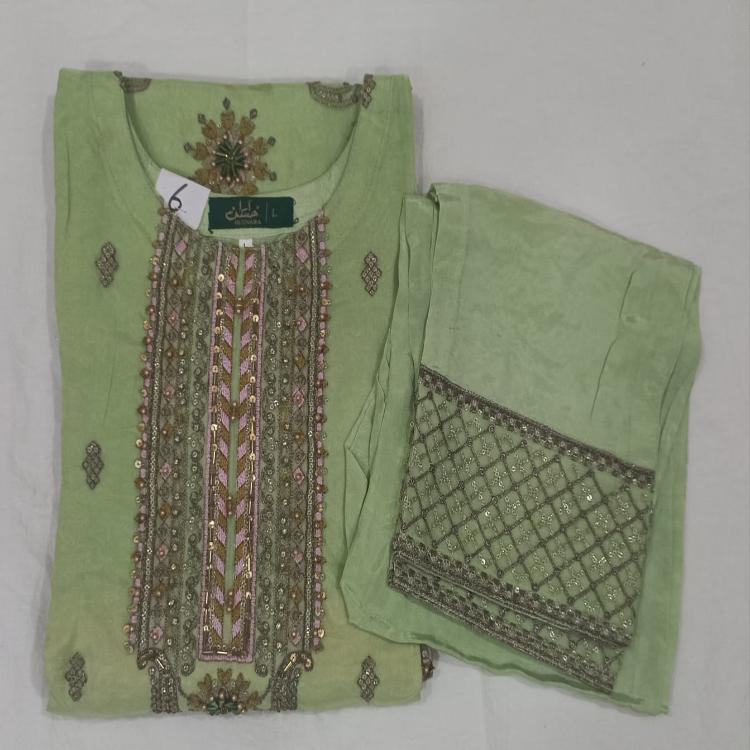Green Chiffon Readymade Suit