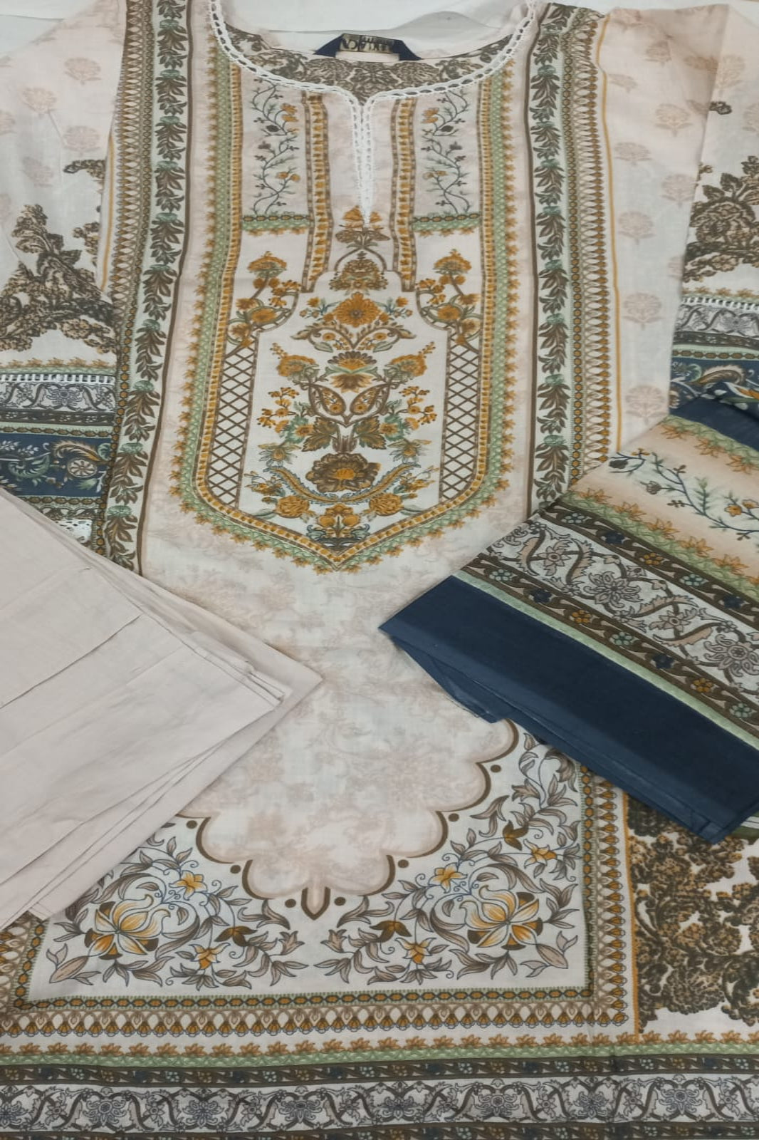 Ishaal Dark Blue Stitched Suit - Sabina's Designer Hub"