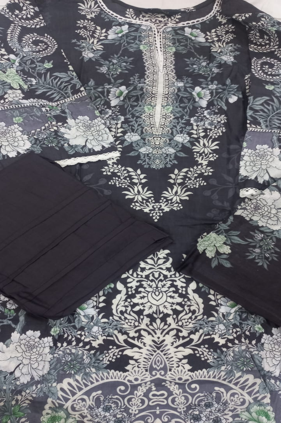 "Ishaal Black Unstitched Suit - Sabina's Designer Hub"

To add the alt text: