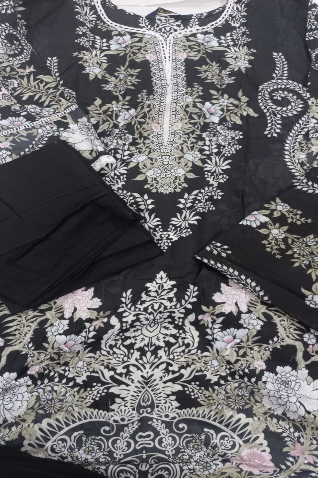 Ishaal Black White Stitched Suit - Sabina's Designer Hub"