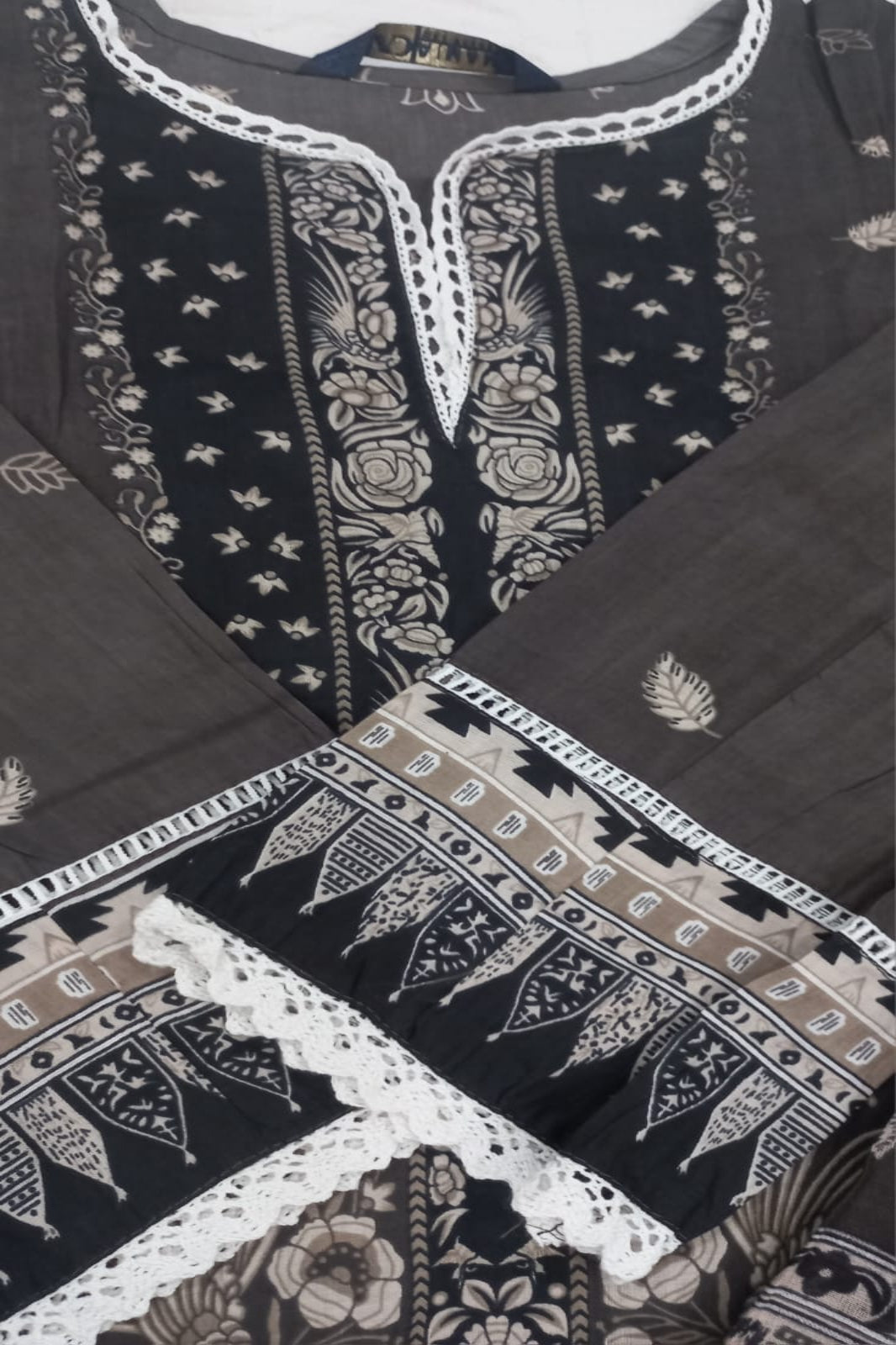 "Ishaal Brown Unstitched Suit - Sabina's Designer Hub"