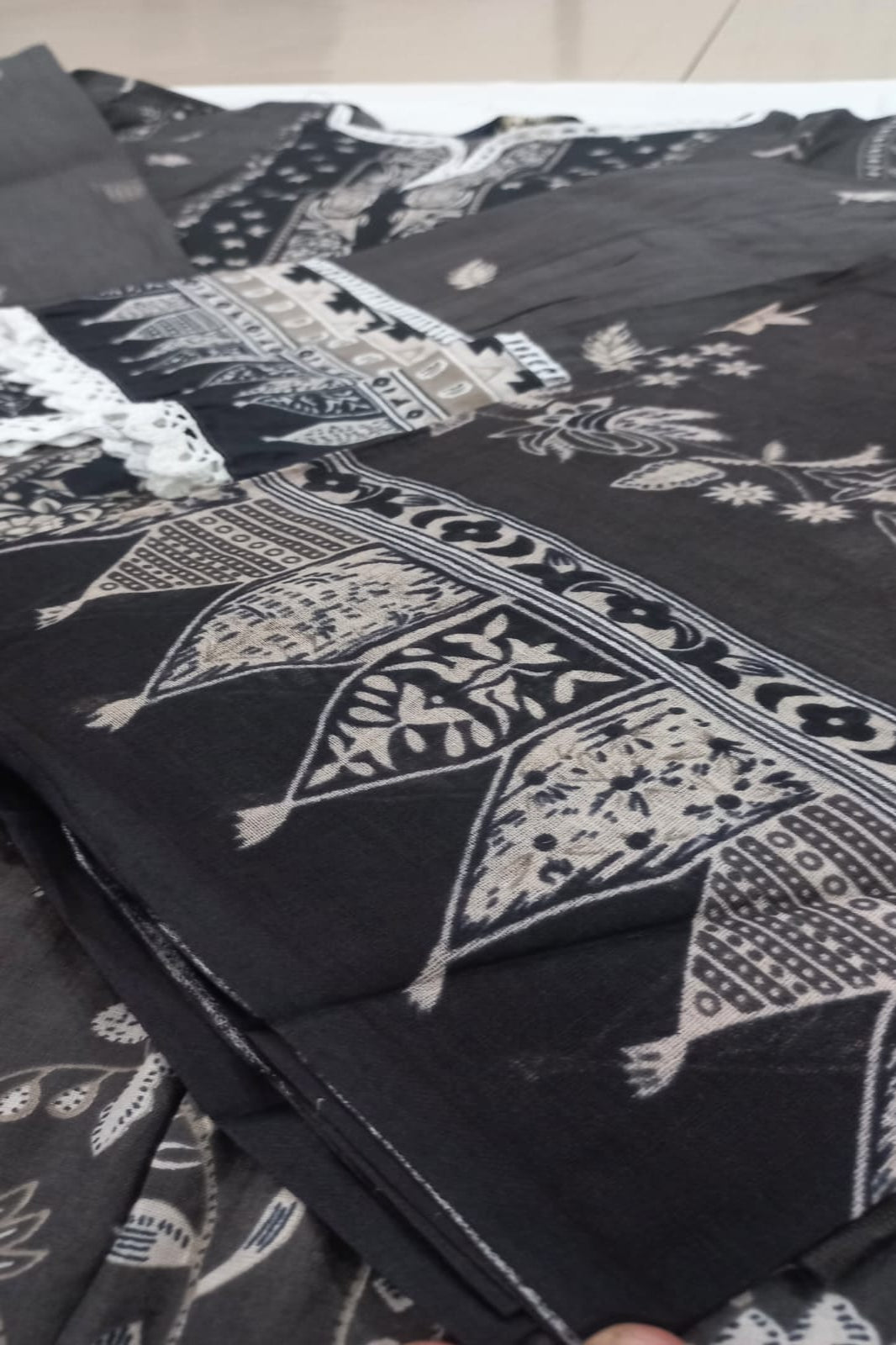 "Ishaal Brown Unstitched Suit - Sabina's Designer Hub"