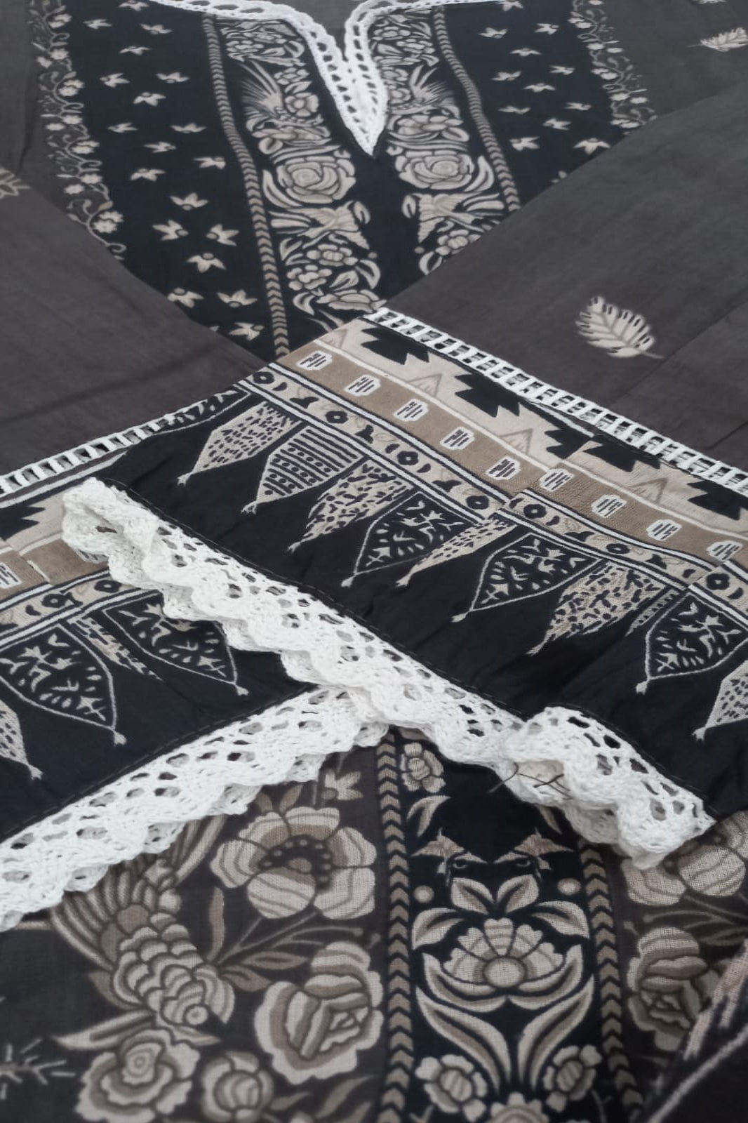 "Ishaal Brown Unstitched Suit - Sabina's Designer Hub"