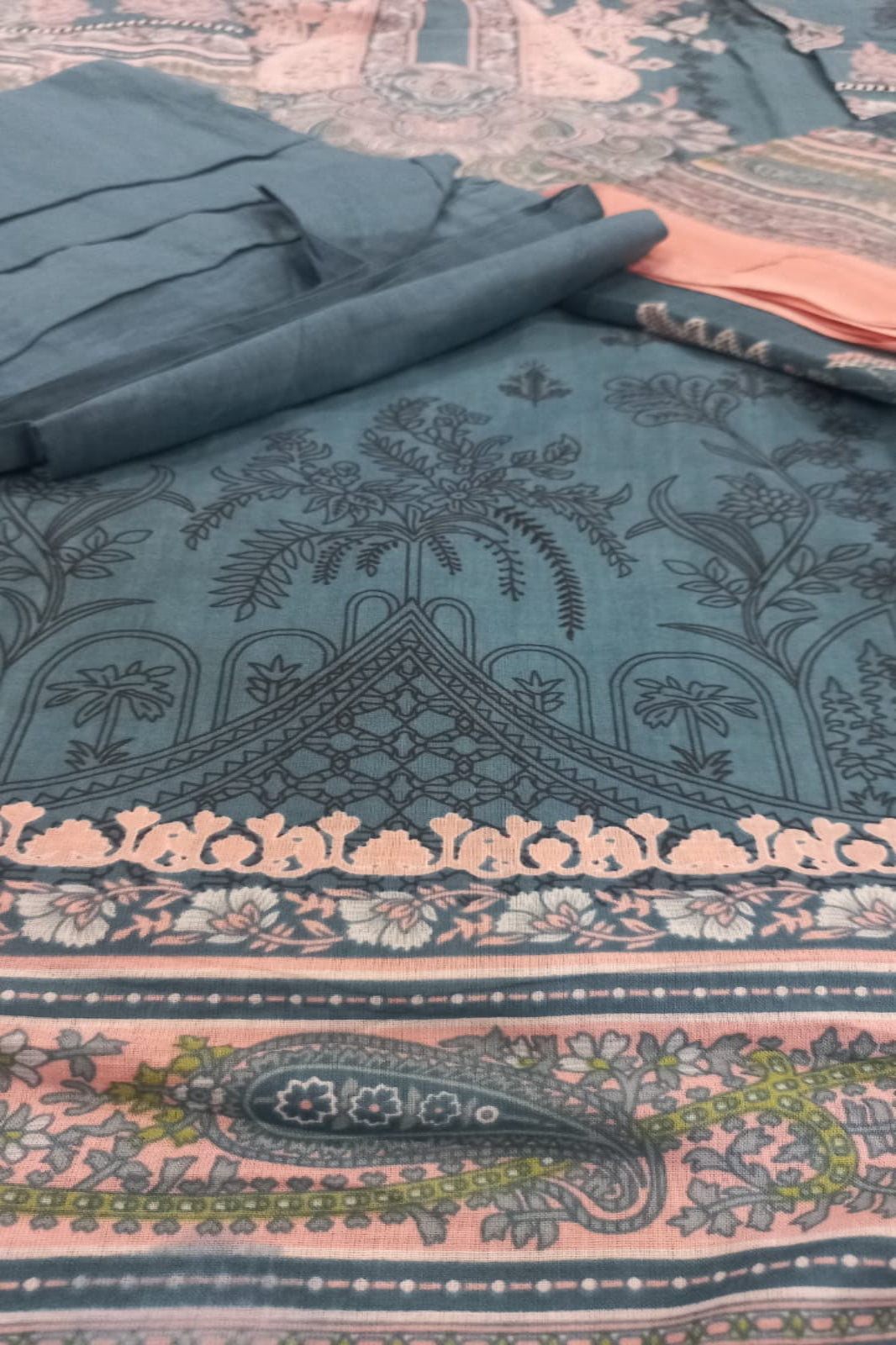 Ishaal Teal Green Stitched Suit - Sabina's Designer Hub"