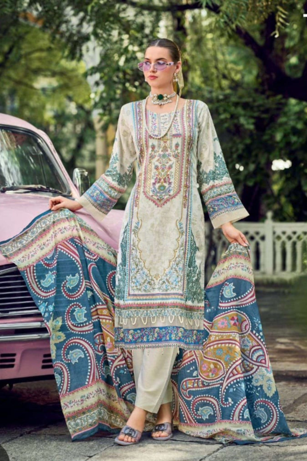 Ishaal Off White Stitched Suit - Sabina's Designer Hub"