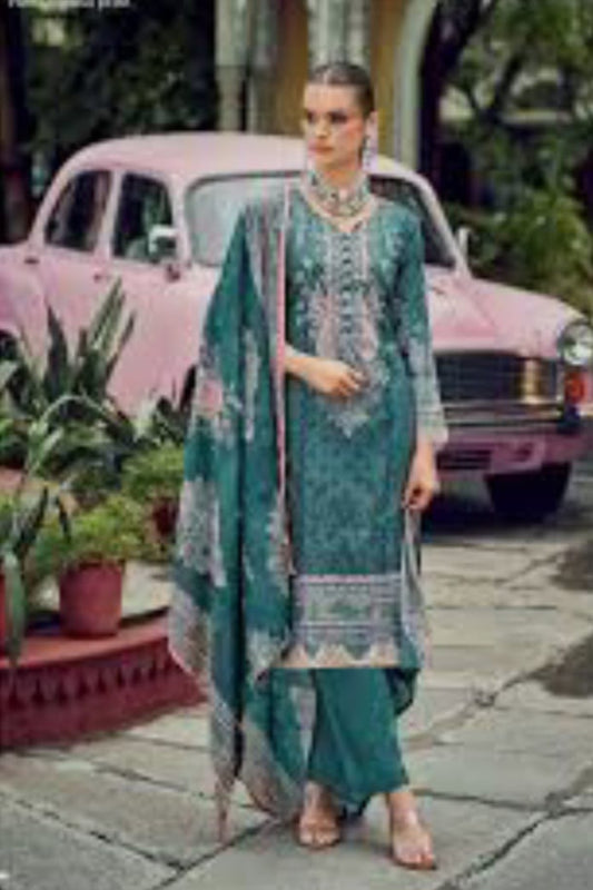 Ishaal Teal Green Stitched Suit - Sabina's Designer Hub"