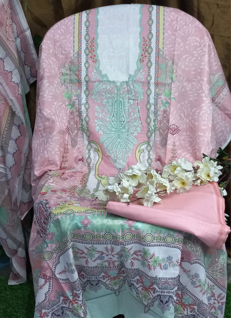 Everyday Elegant Baby Pink Suit-Unstitched