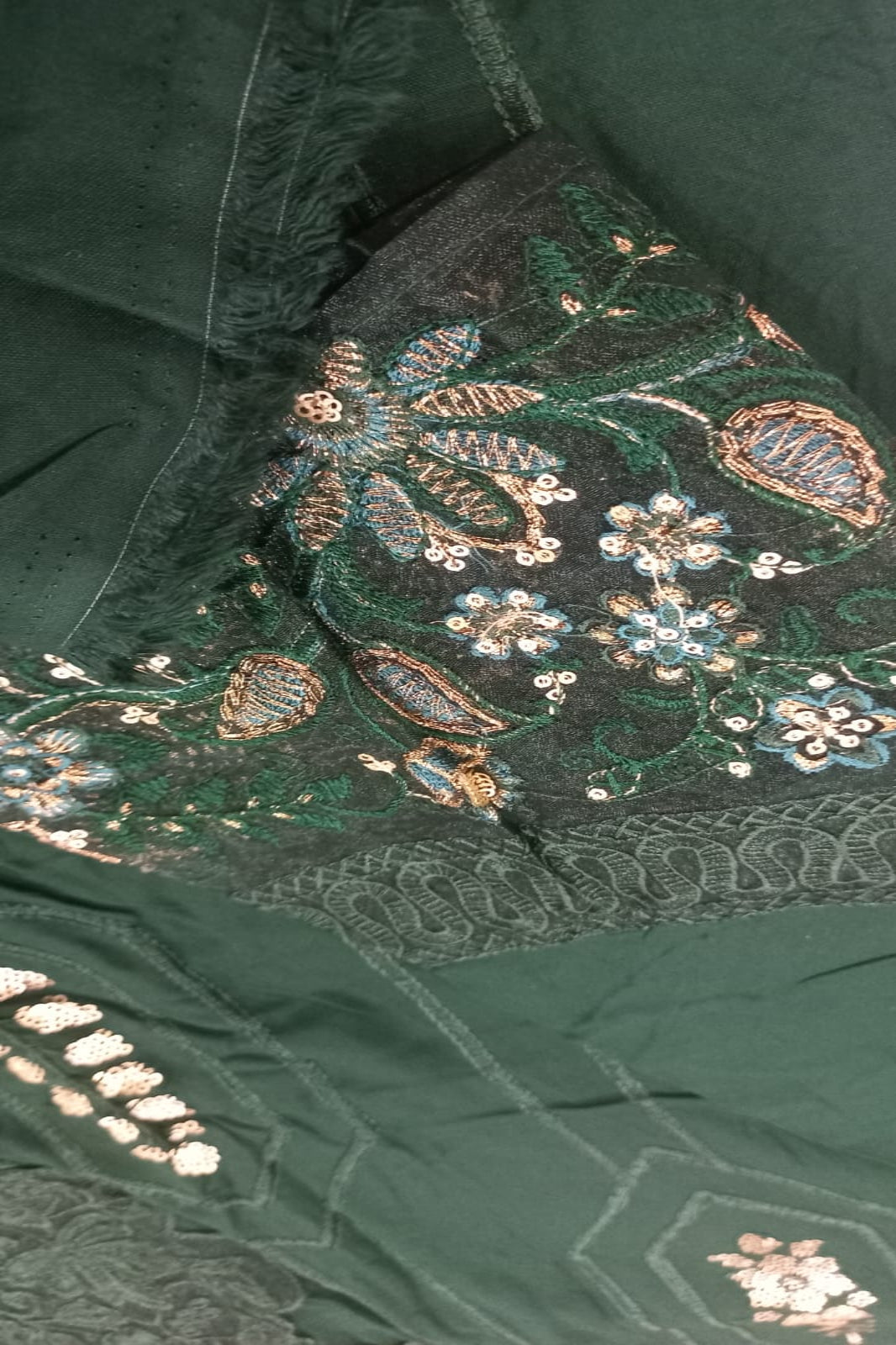 Maria B Bottle Green Suit- Unstitched