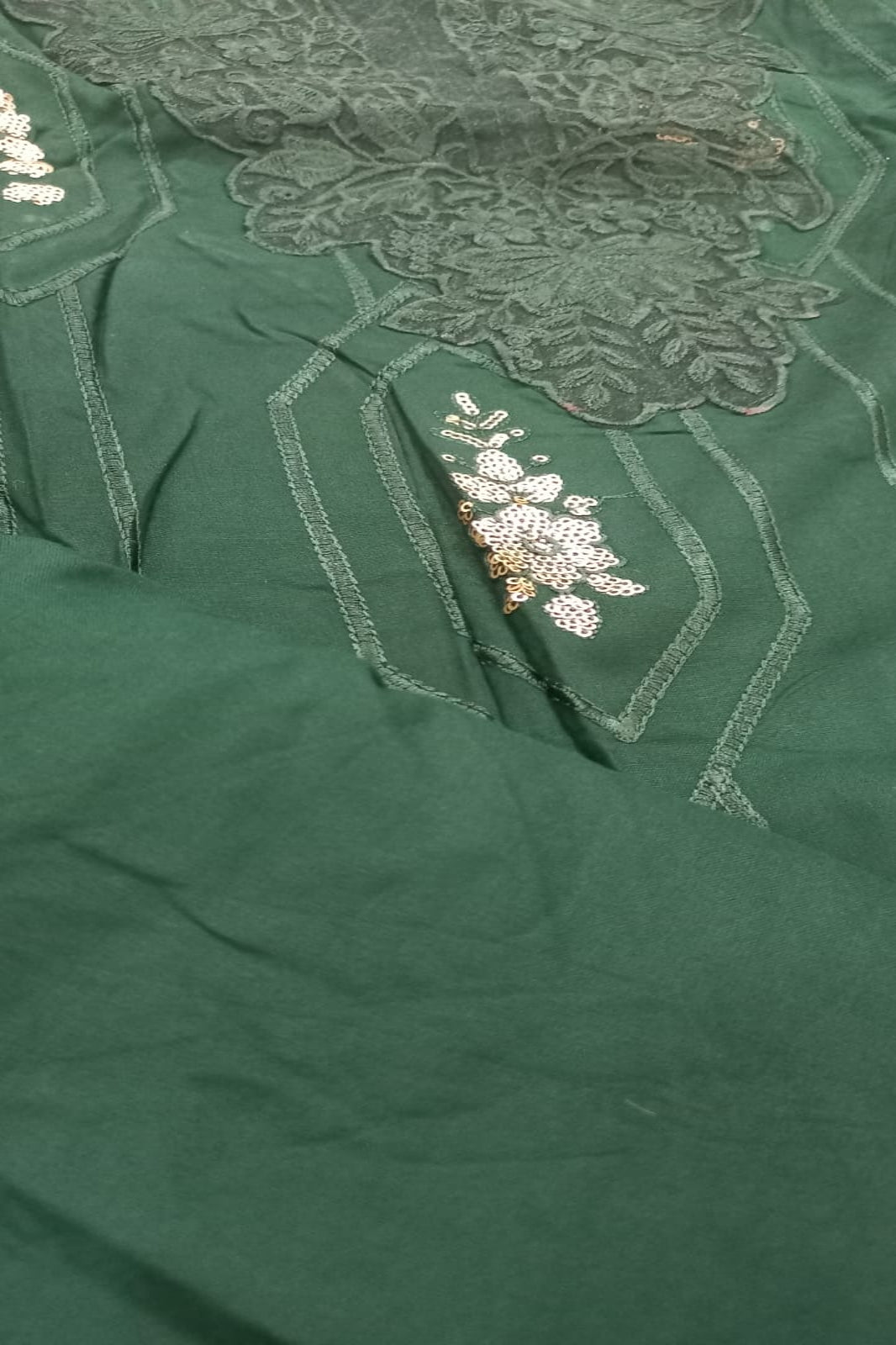 Maria B Bottle Green Suit- Unstitched