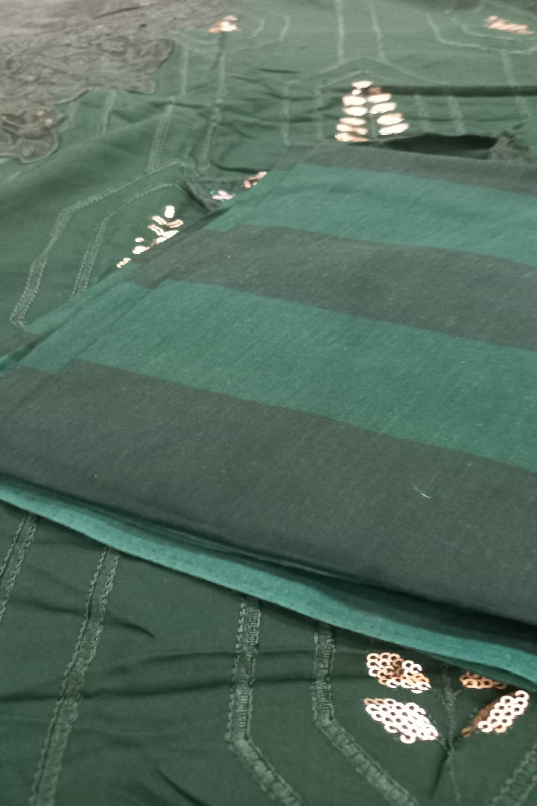 Maria B Bottle Green Suit- Unstitched