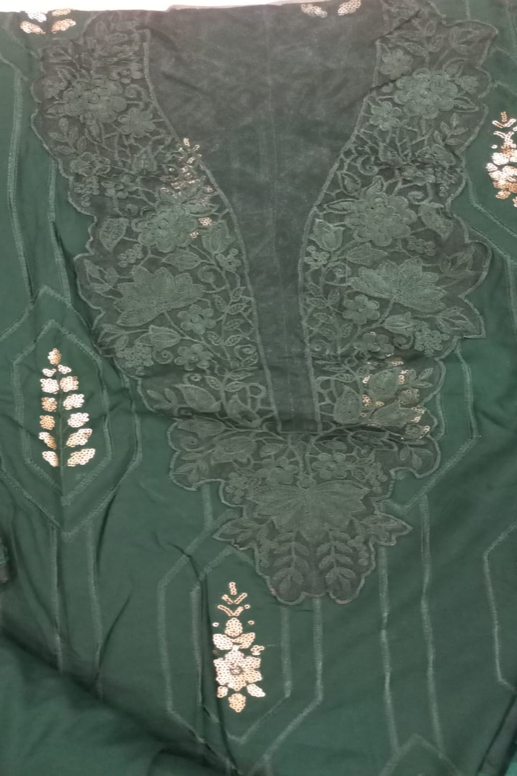 Maria B Bottle Green Suit- Unstitched