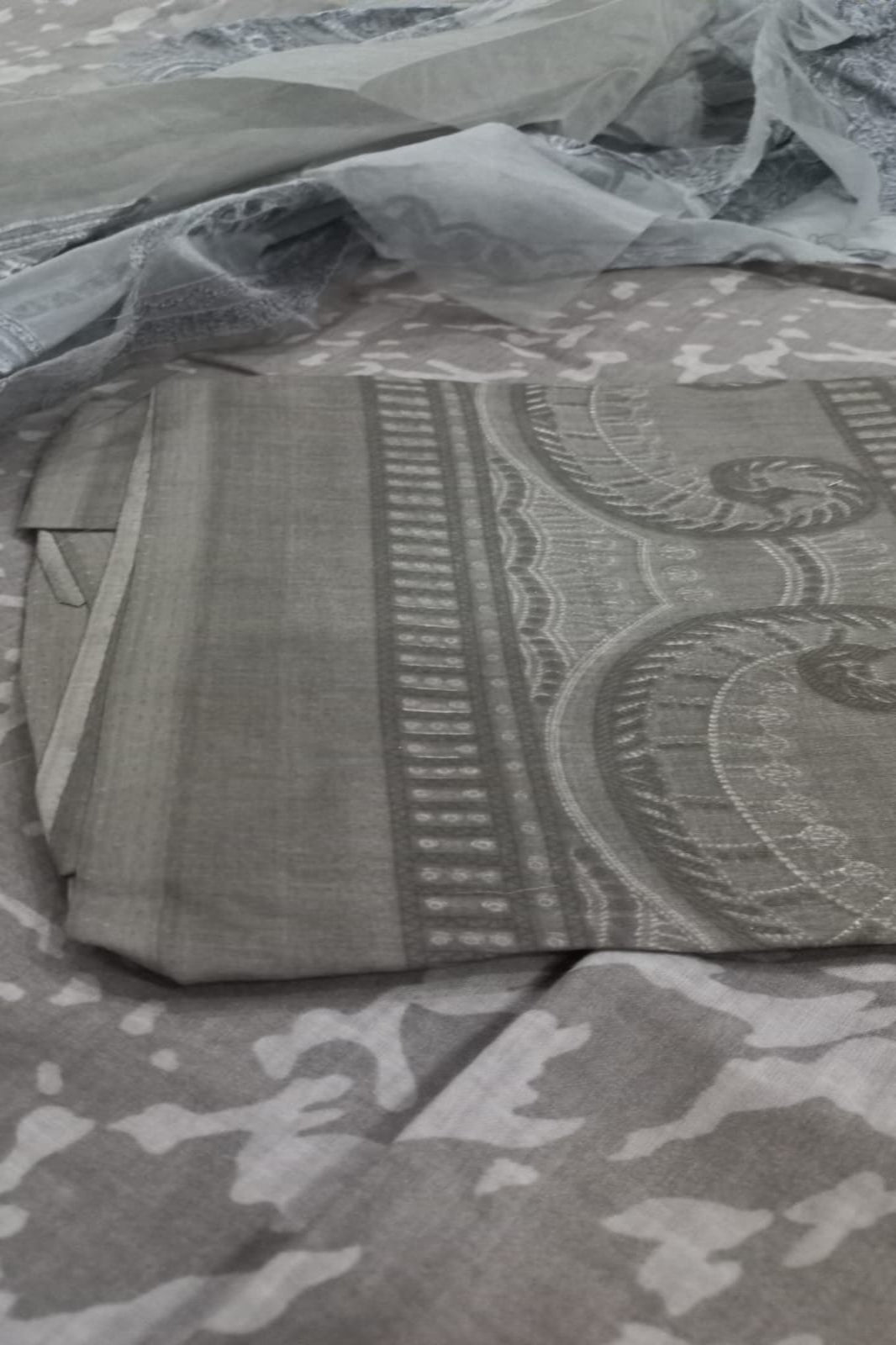 Maria B Coffee Suit-Unstitched