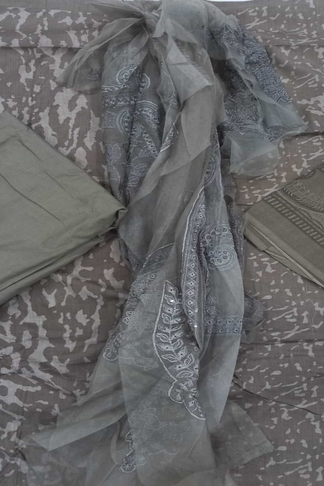 Maria B Coffee Suit-Unstitched