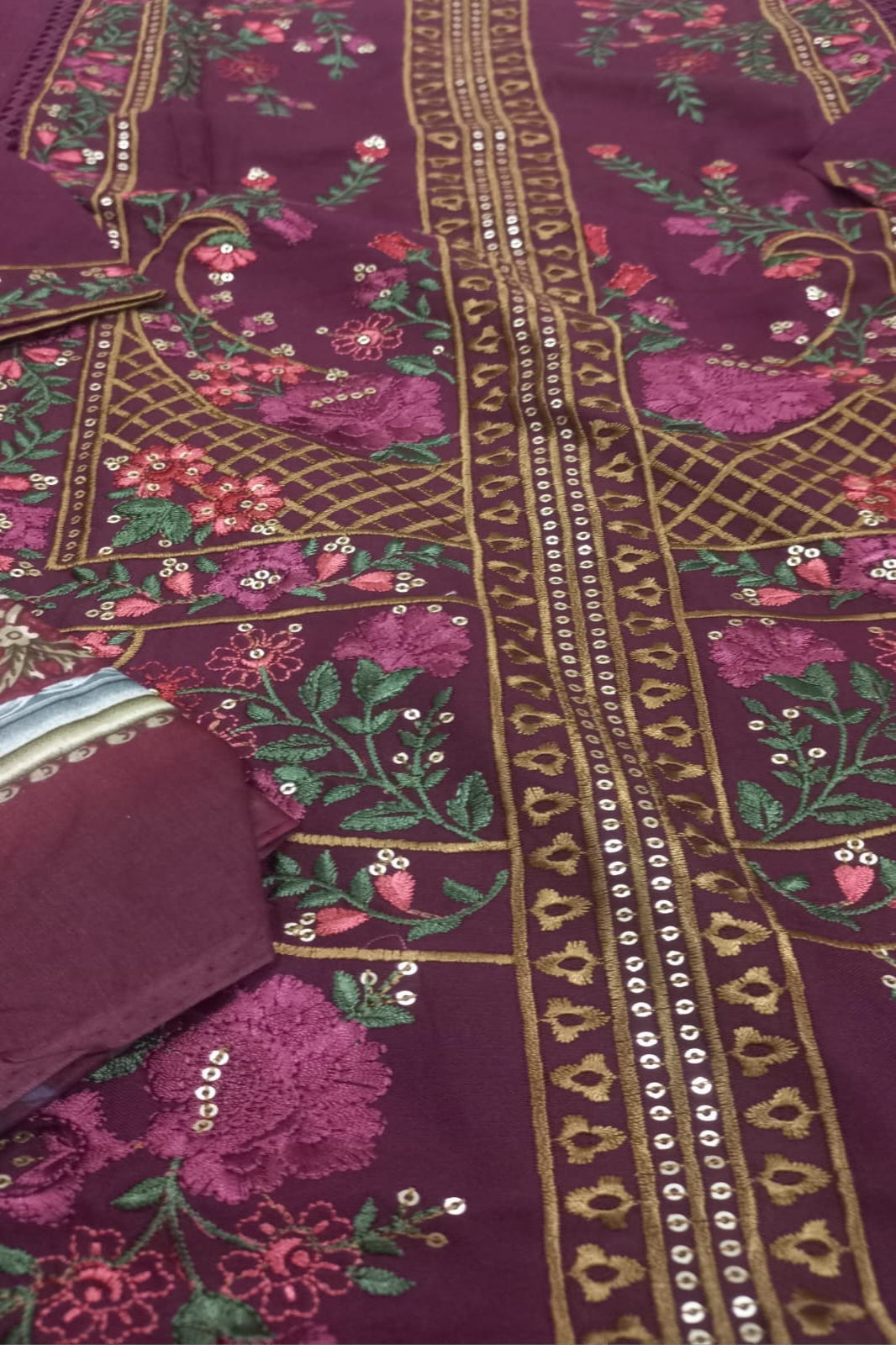 Maria B Marron Suit- Unstitched