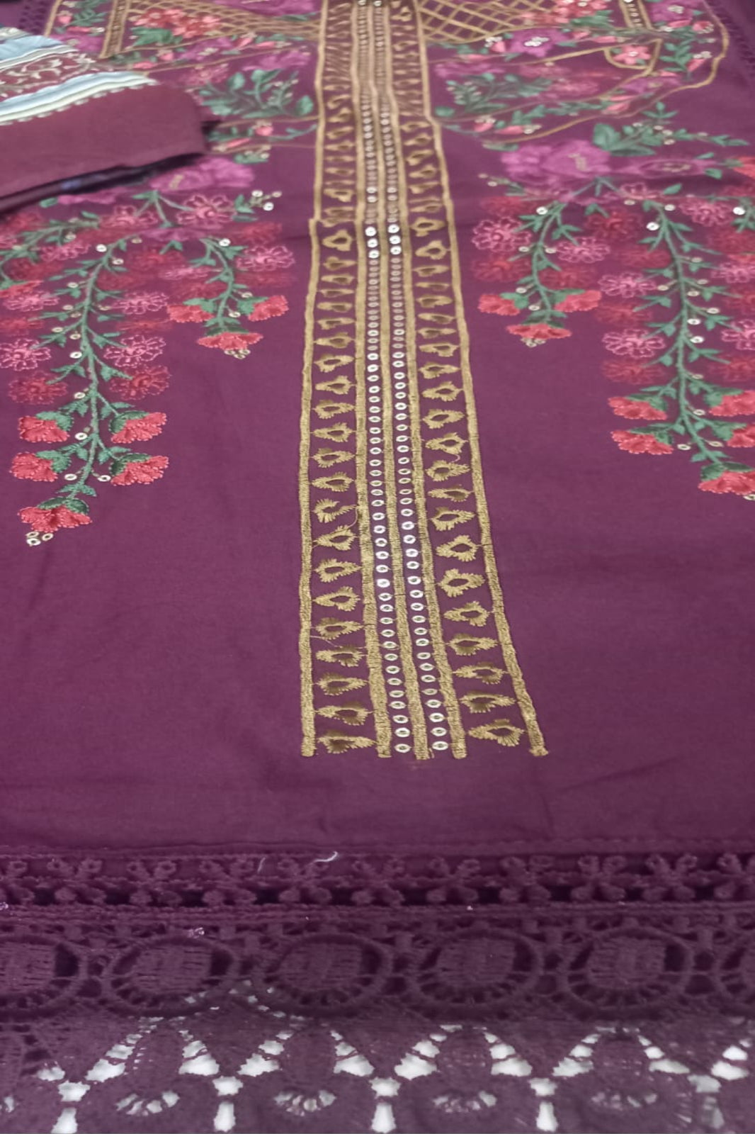 Maria B Marron Suit- Unstitched