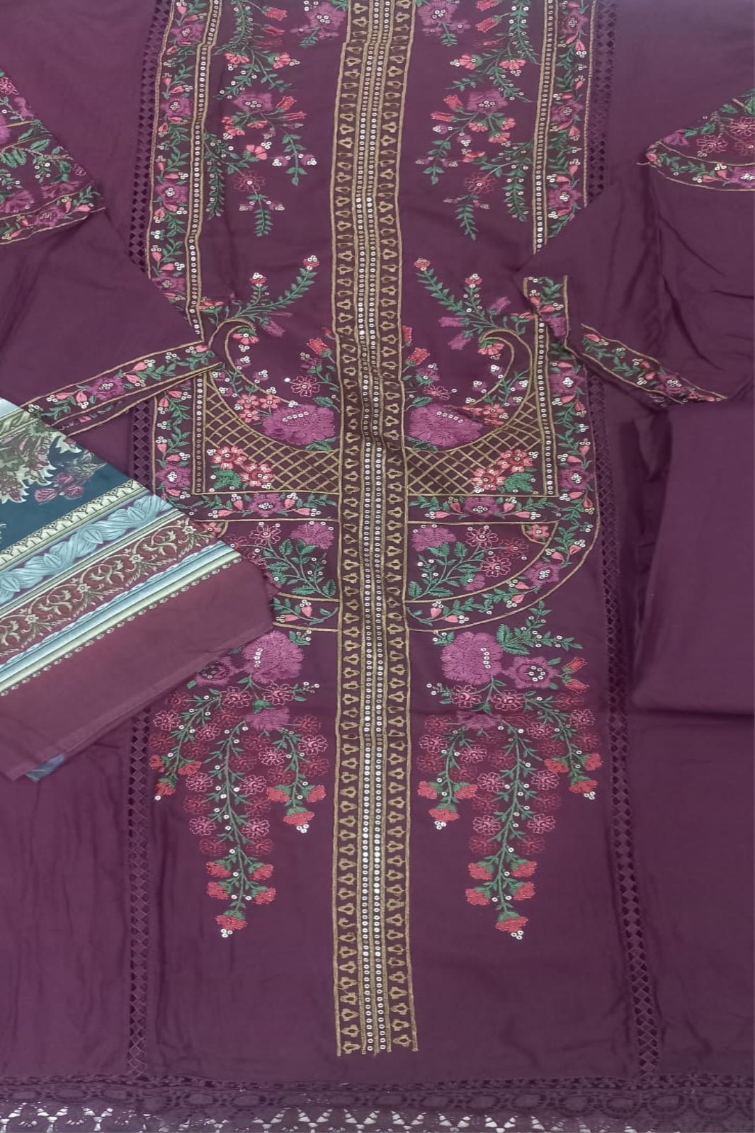 Maria B Marron Suit- Unstitched