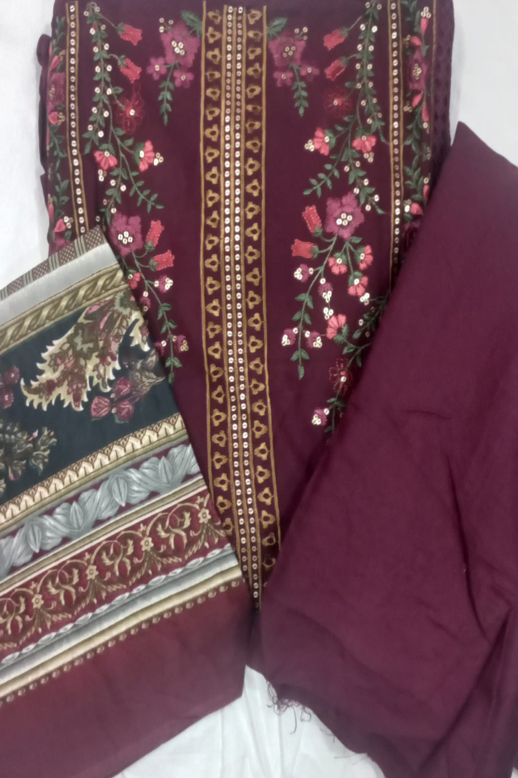 Maria B Marron Suit- Unstitched