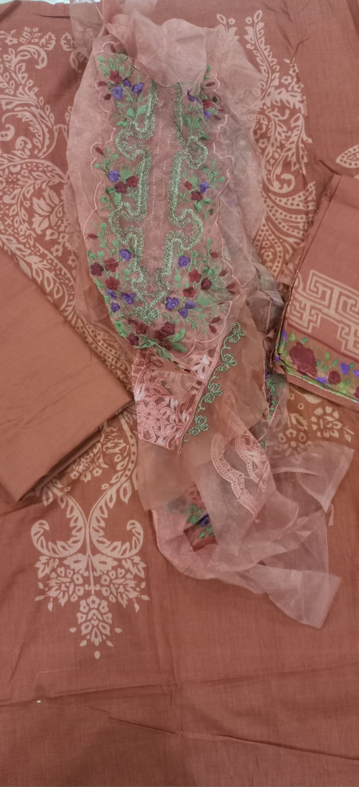 Maria B Peach Suit- Unstitched