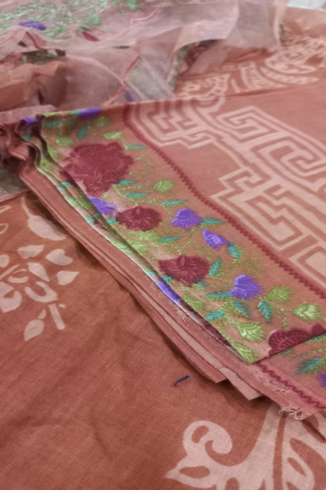 Maria B Peach Suit- Unstitched