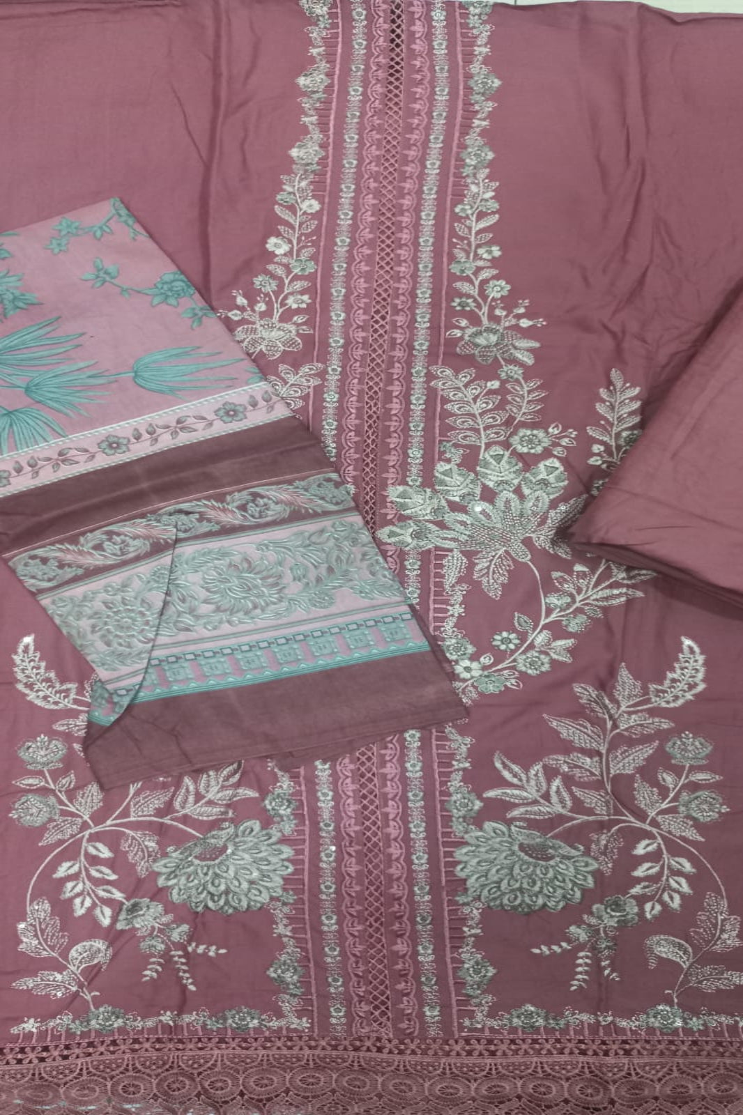 Maria B Tea Pink Suit- Unstitched