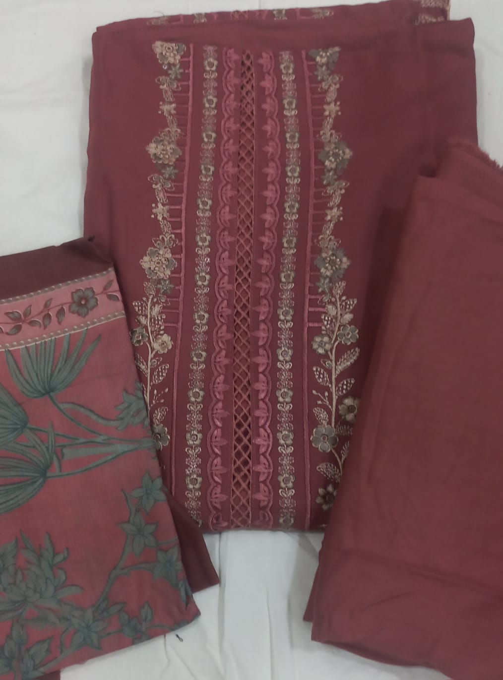 Maria B Tea Pink Suit- Unstitched