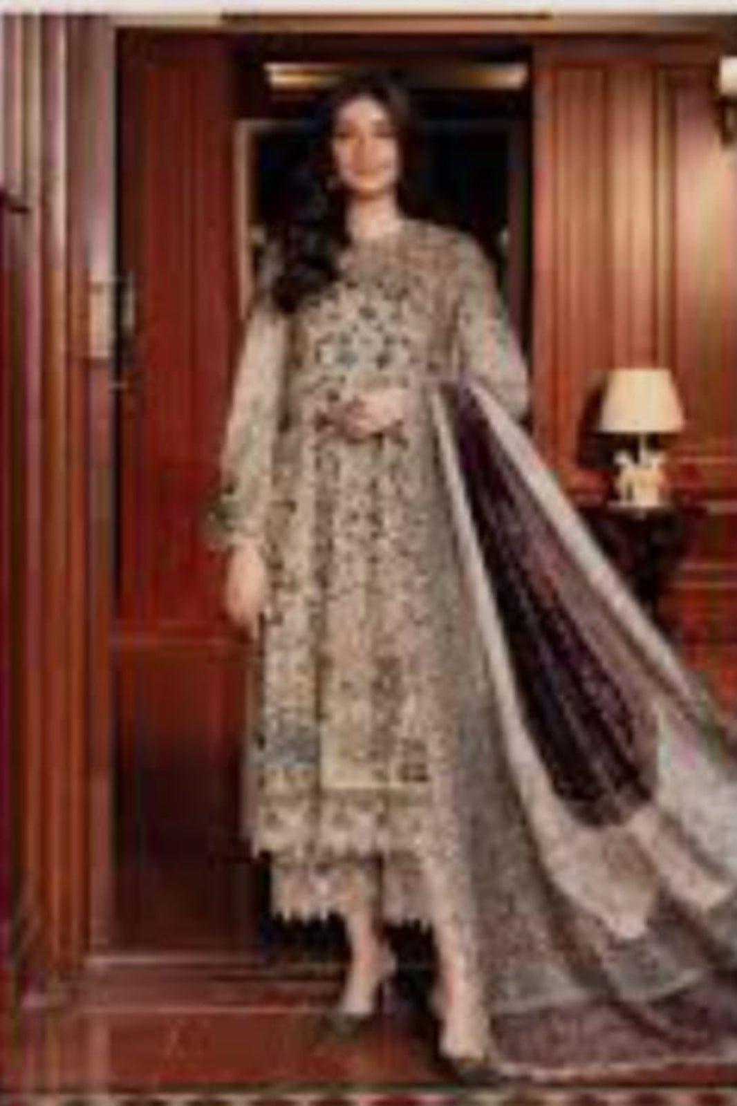 Maria B Beige Suit-Unstitched