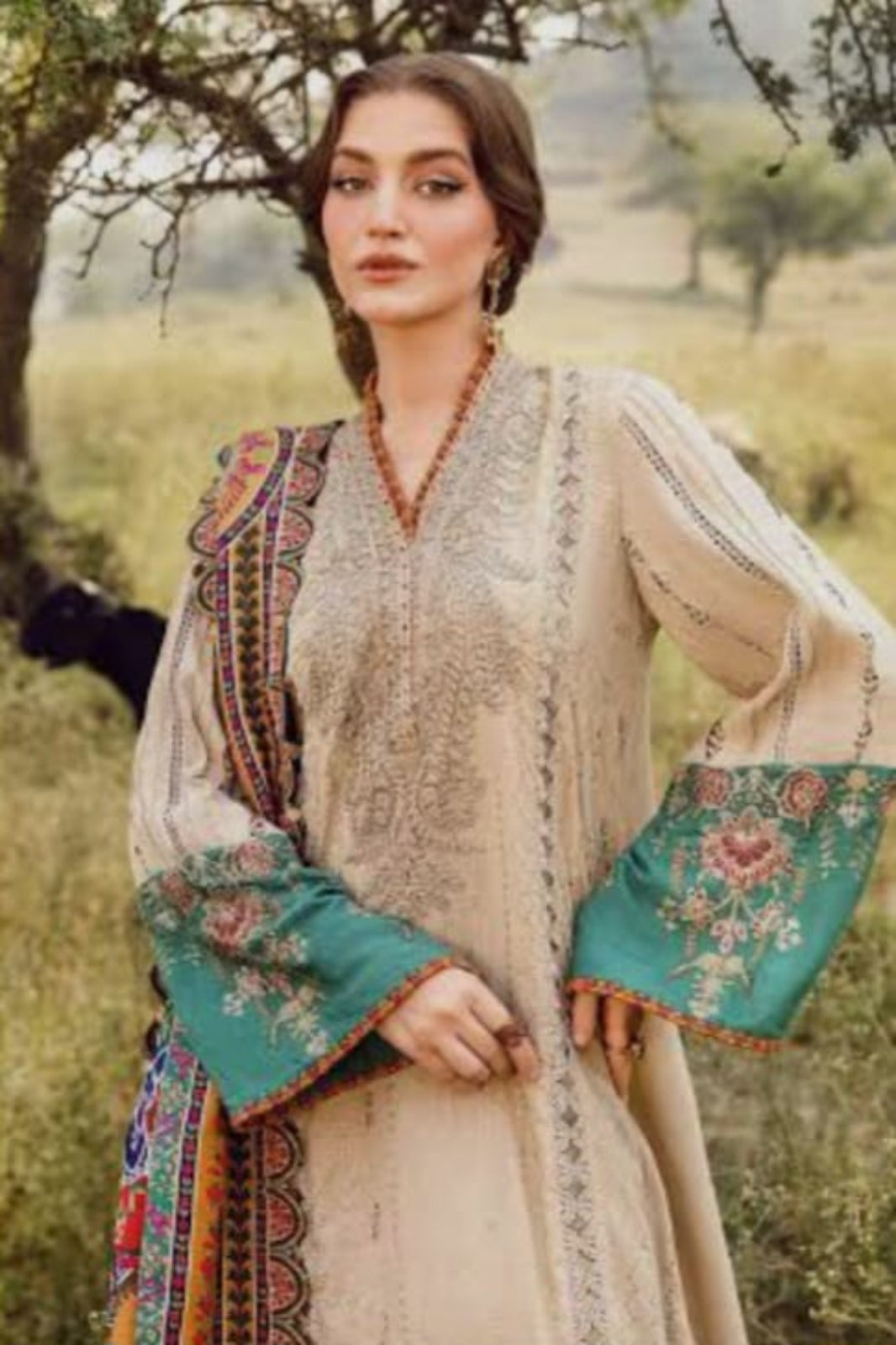 Maria B Light Coffee Suit-Unstiched