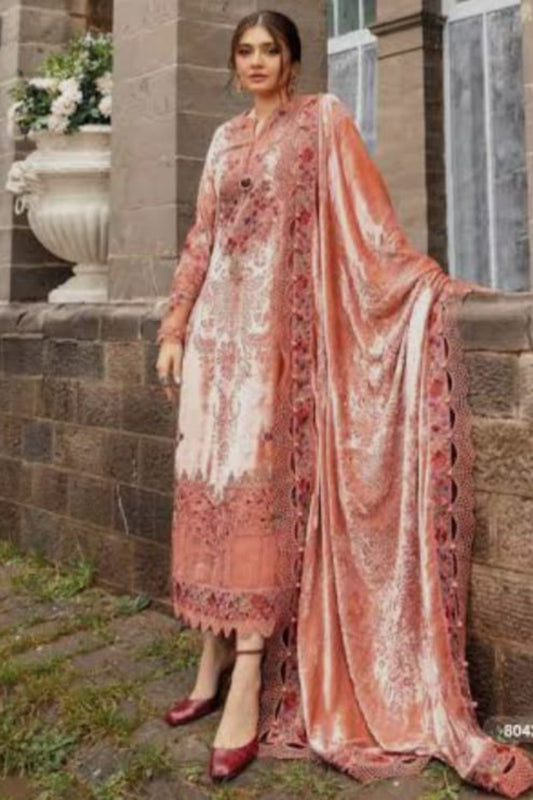 Maria B Peach Suit- Unstitched