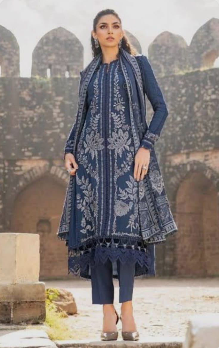 Maria B Navy Blue Suit- unstitched